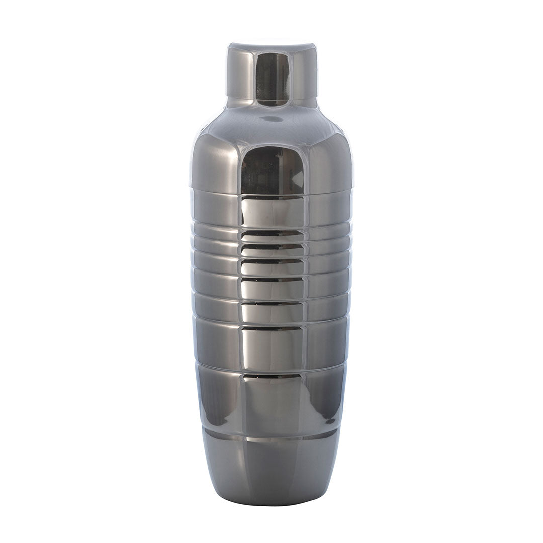 Premium 22oz Stainless Steel Ribbed Cocktail Shaker - Professional Bar Tool for Mixing Martinis, Margaritas & Cocktails - Perfect for Home Bars, Parties & Bartending