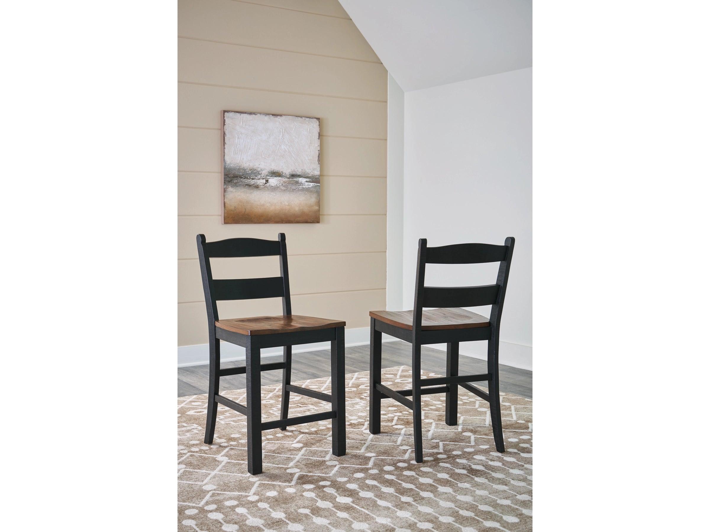 Valebeck Brown Barstool D546 724 - Modern Kitchen Counter Stool with Backrest, Comfortable Bar Height Chair for Home, Restaurant & Cafe Use
