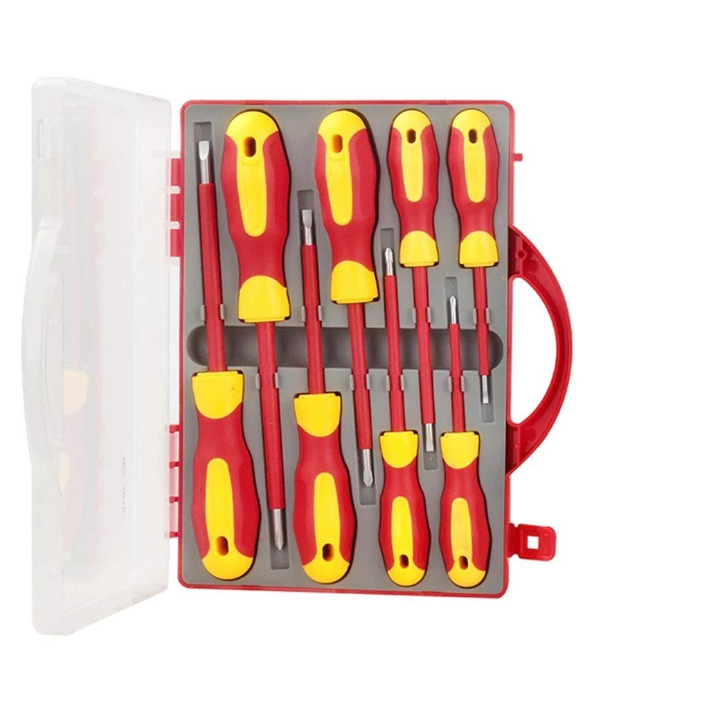 HWYDZ 8 in 1 Precision Insulated Screwdriver Set - VDE Certified Cross & Slotted Magnetic Screwdriver Bits for Electrical Repairs, DIY Projects & Home Maintenance - Professional Multi-Function Tool Kit for Electricians & Handymen