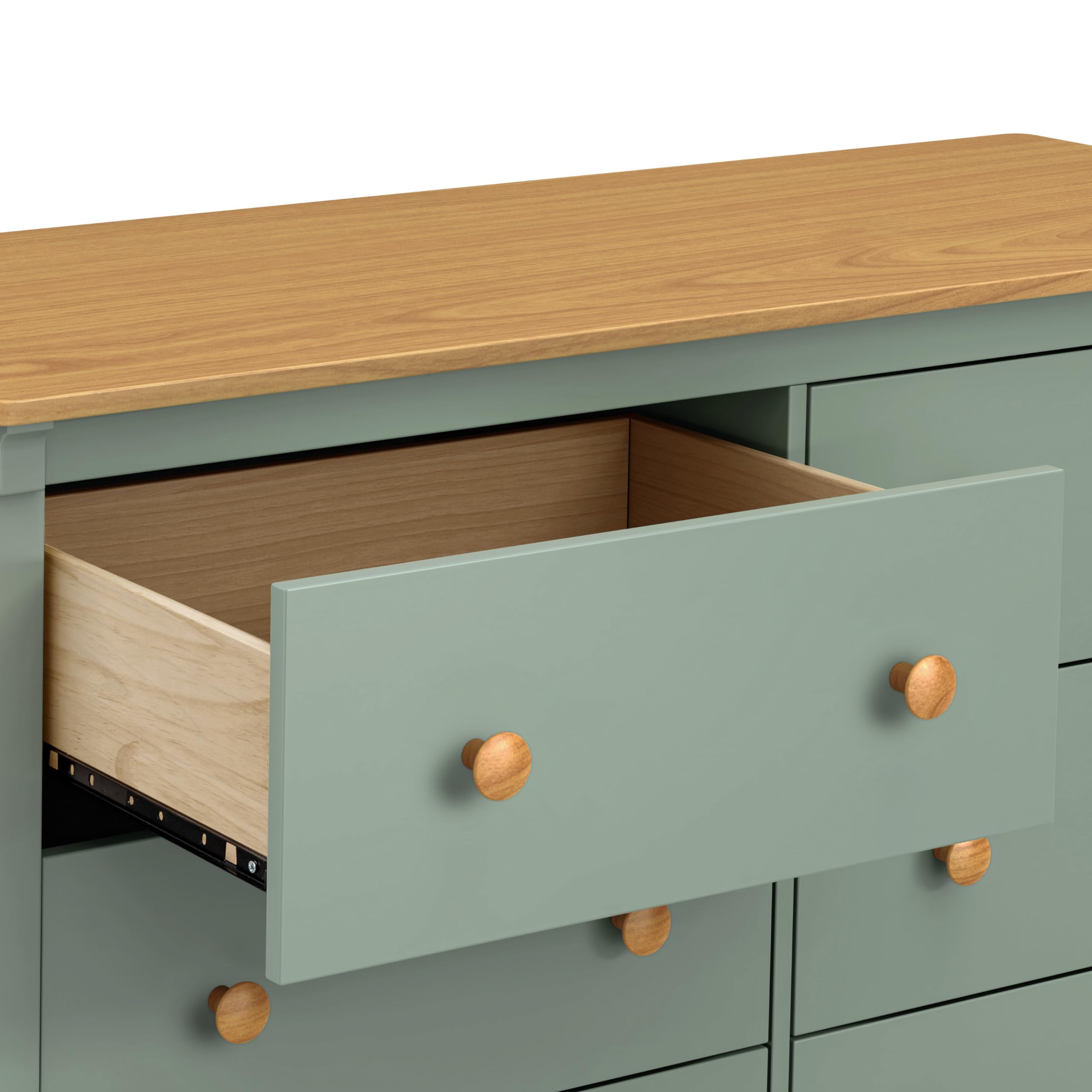 DaVinci Shea 6-Drawer Dresser in Light Sage & Honey - GREENGUARD Gold Certified Non-Toxic Nursery Furniture for Baby & Kids Room Organization