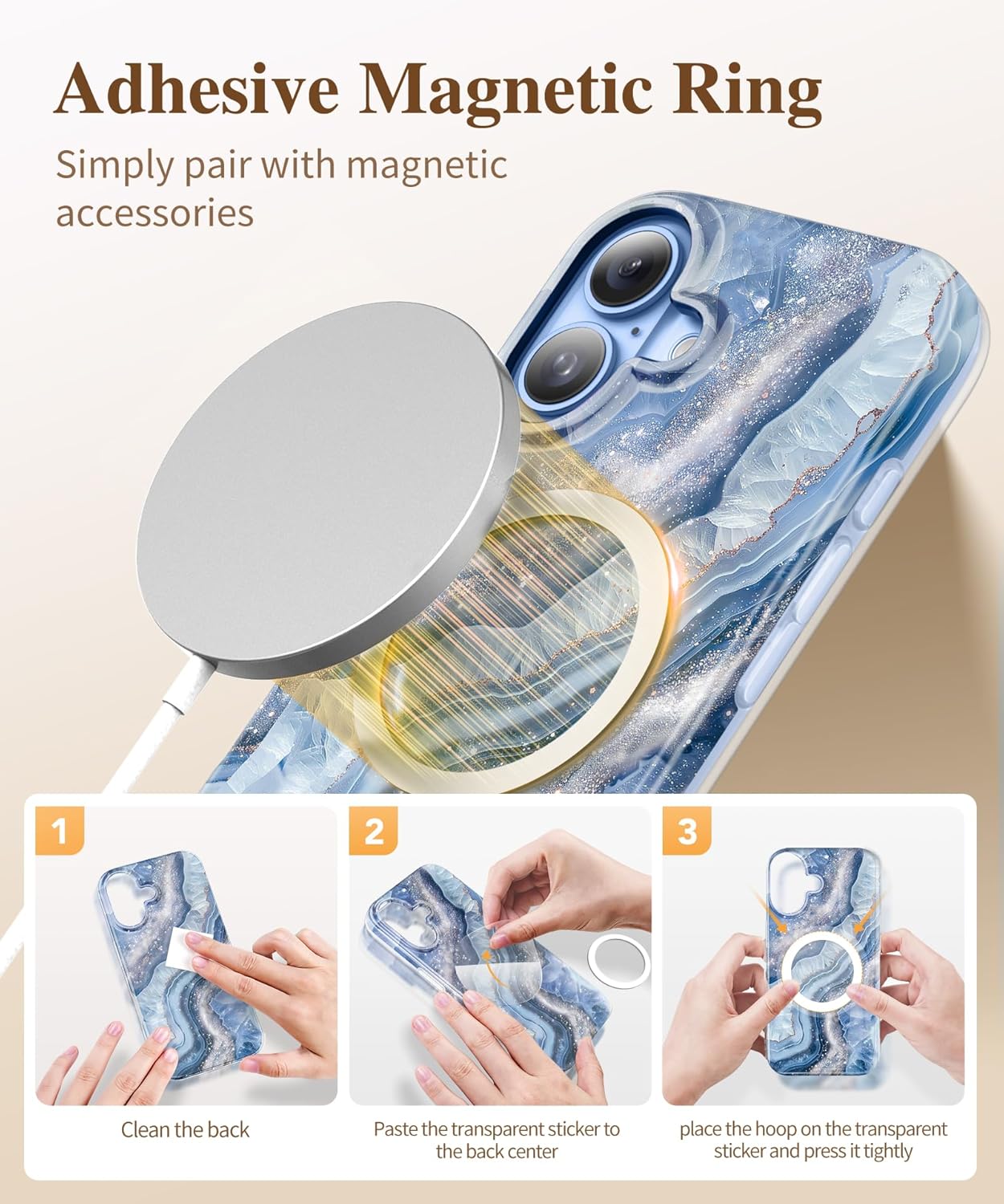 iPhone 16 Case with Screen Protector & Camera Lens Protector - Slim TPU Shockproof Bumper Cover | Protective Phone Case for Everyday Use, Travel & Outdoor Activities