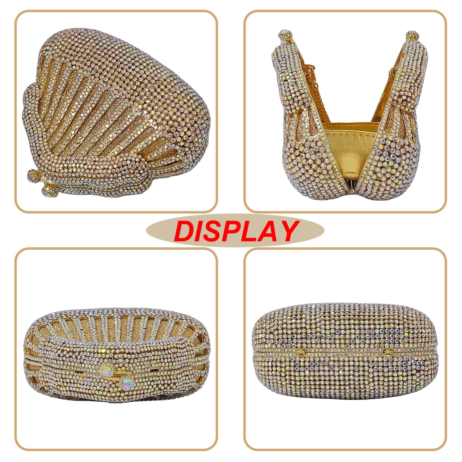 Sparkling Rhinestone Evening Clutch Purse for Women - Crystal Wedding Party Prom Handbag with Coin Wallet | Elegant Accessory for Brides, Prom, Gala & Special Events