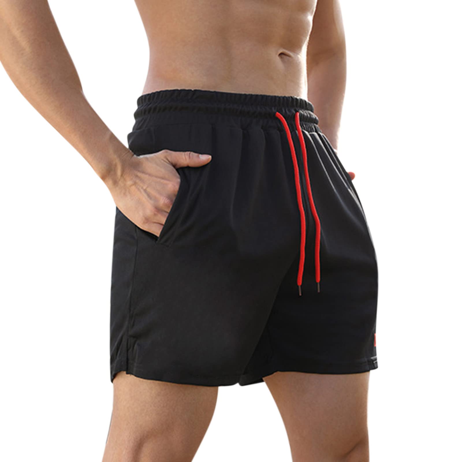 **Men's Running Shorts - Elastic Waist with Drawstring, Breathable Training Shorts with Pockets, Loose Fit Workout & Gym Shorts - Perfect for Jogging, Fitness & Casual Wear**