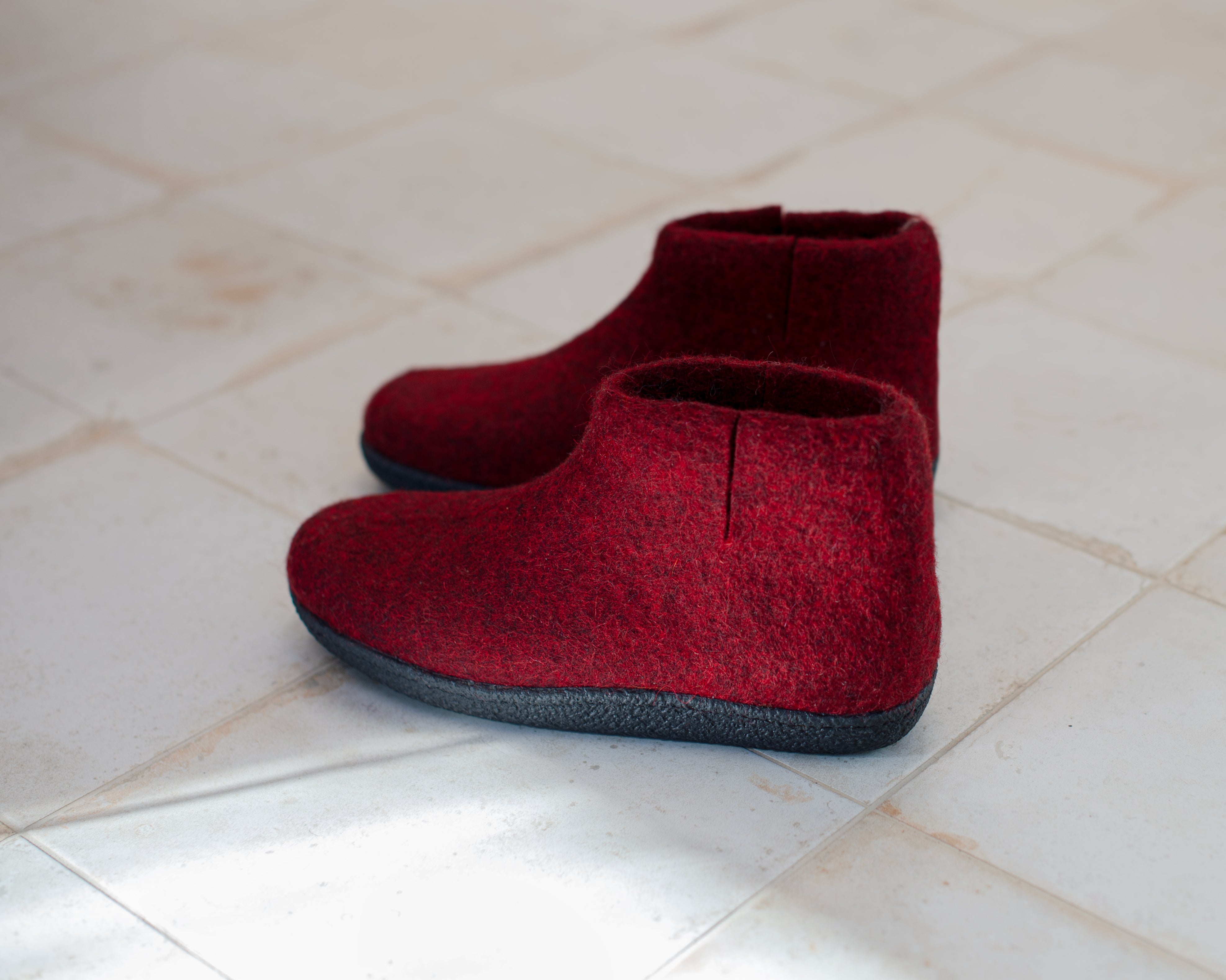 Women's WOOBOOTS Dark Red Winter Snow Boots - Waterproof, Slip-Resistant, Warm Fur Lined for Outdoor, Hiking & Cold Weather Fashion