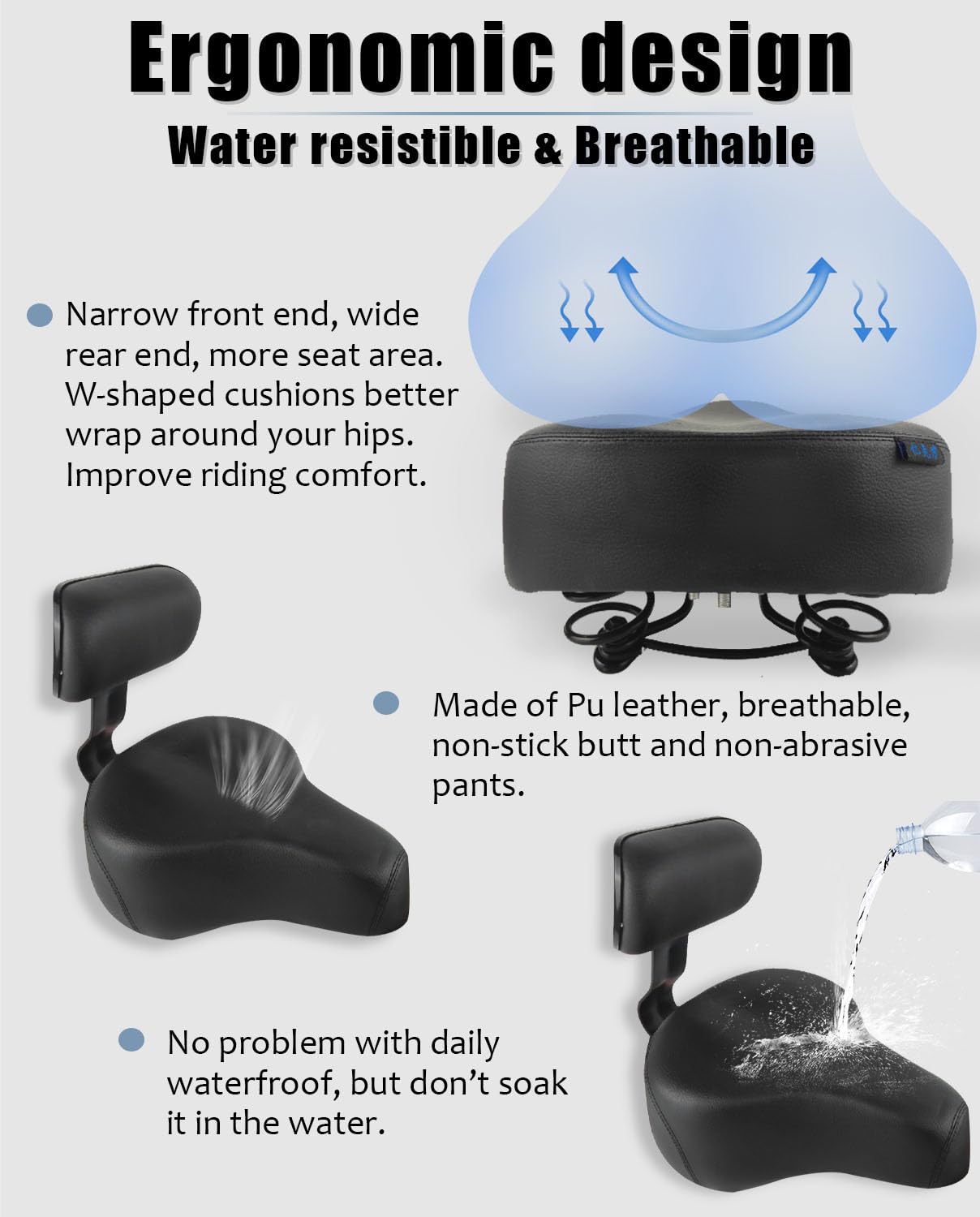 Ninebot Max G30P/G30LP Electric Scooter Seat - Oversized Comfortable Saddle with Backrest & Wide Cushion | Perfect for Commuting & Urban Travel | Electric KickScooter Accessories