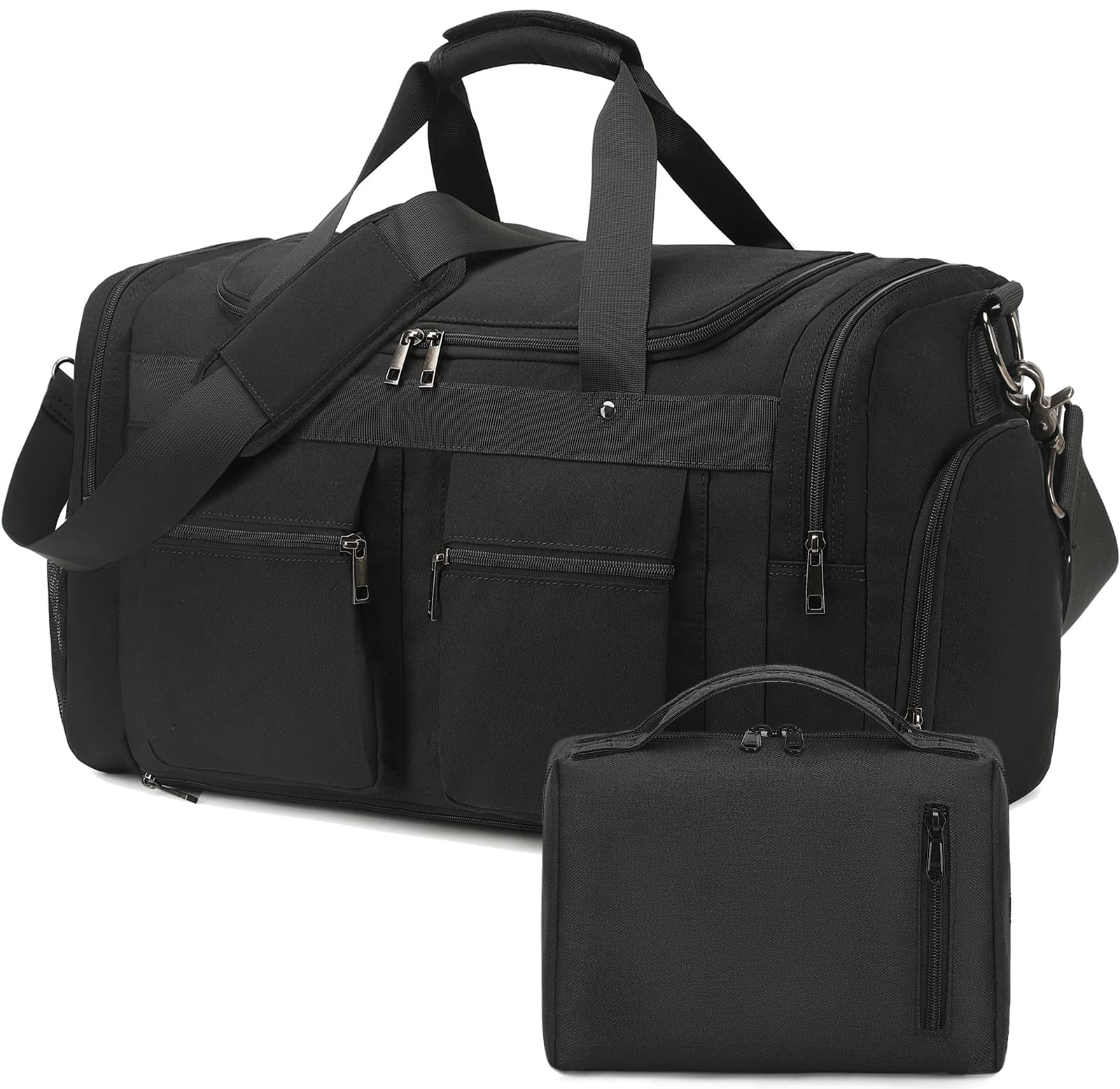 Stylish Weekender Overnight Duffel Bag for Women & Men - Spacious Carry-On Travel Tote with Detachable Makeup Pouch & Shoe Compartment - Perfect for Weekend Getaways, Gym, Business Trips & Airplane Travel