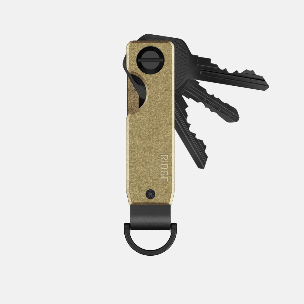 Premium Ridge KeyCase Brass - Durable & Stylish Key Holder for Everyday Carry, Travel & Outdoor Adventures