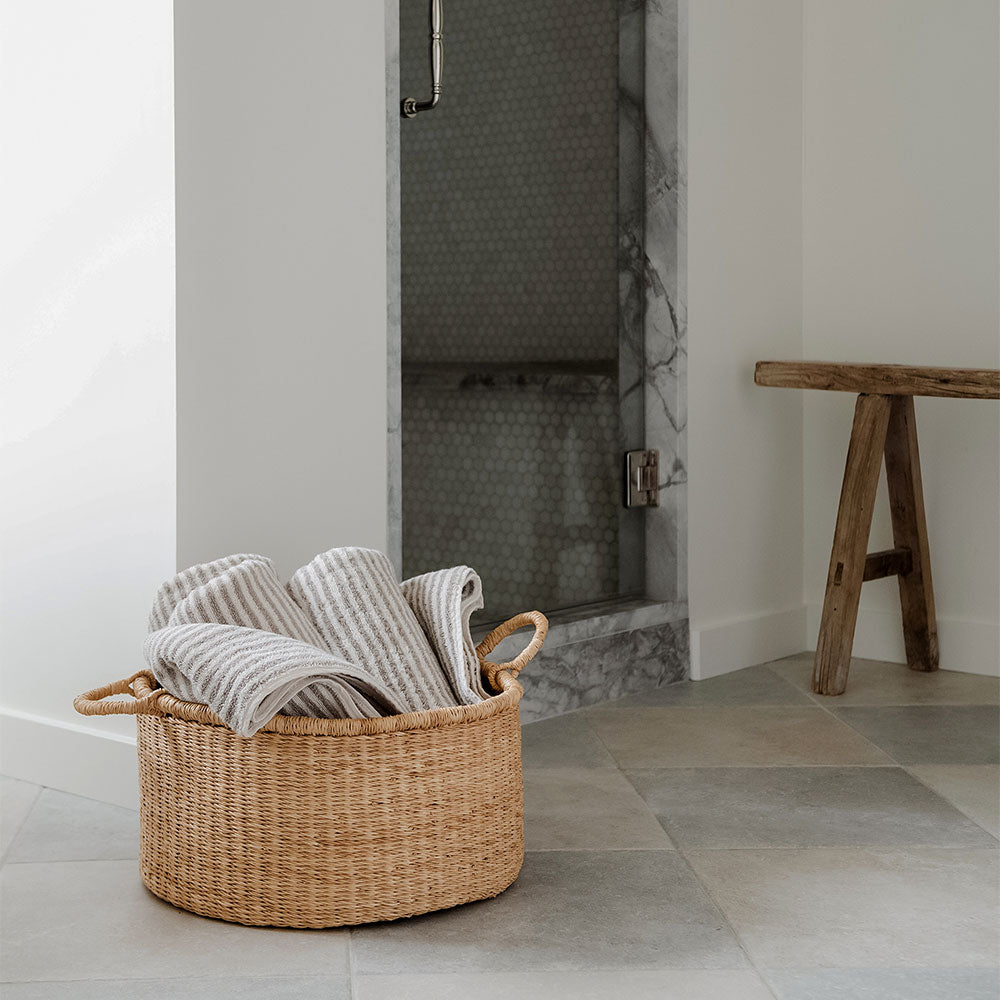 Stylish Poppy Floor Basket Medium - Handwoven Storage Basket for Home Decor, Organizing Blankets, Toys & More | Perfect for Living Room, Bedroom & Nursery