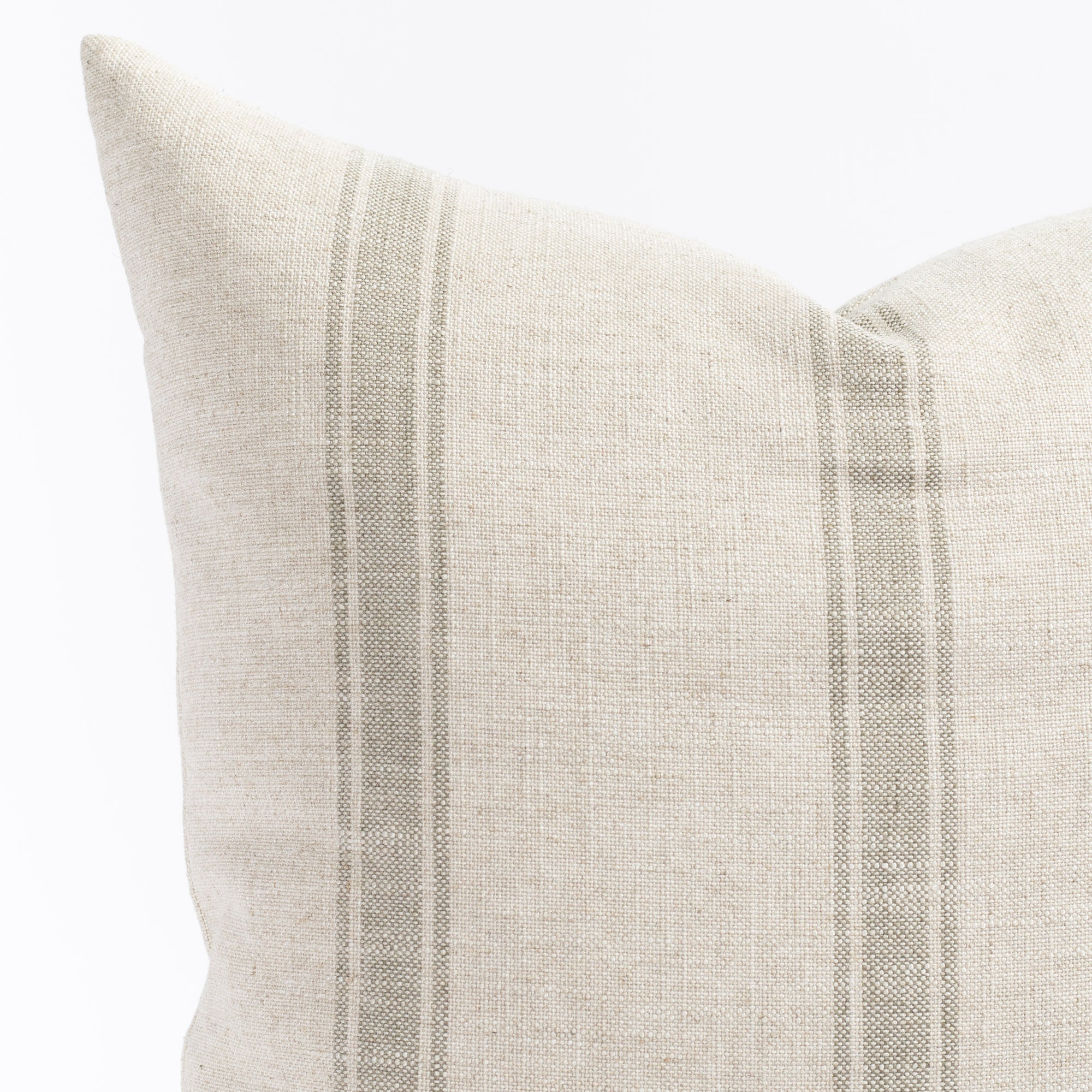 Theo Stripe 22x22 Inch Decorative Throw Pillow Cover - Lake Blue Cotton Linen Blend for Sofa, Bed, Couch - Home Decor Accent Pillow for Living Room, Bedroom