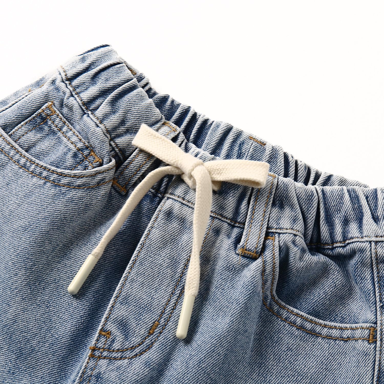 KIDSCOOL SPACE Baby & Toddler Denim Shorts for Boys - Elastic Waist with Adjustable Drawstring - Comfortable Summer Jeans Shorts - Perfect for Playtime, Beach & Outdoor Activities
