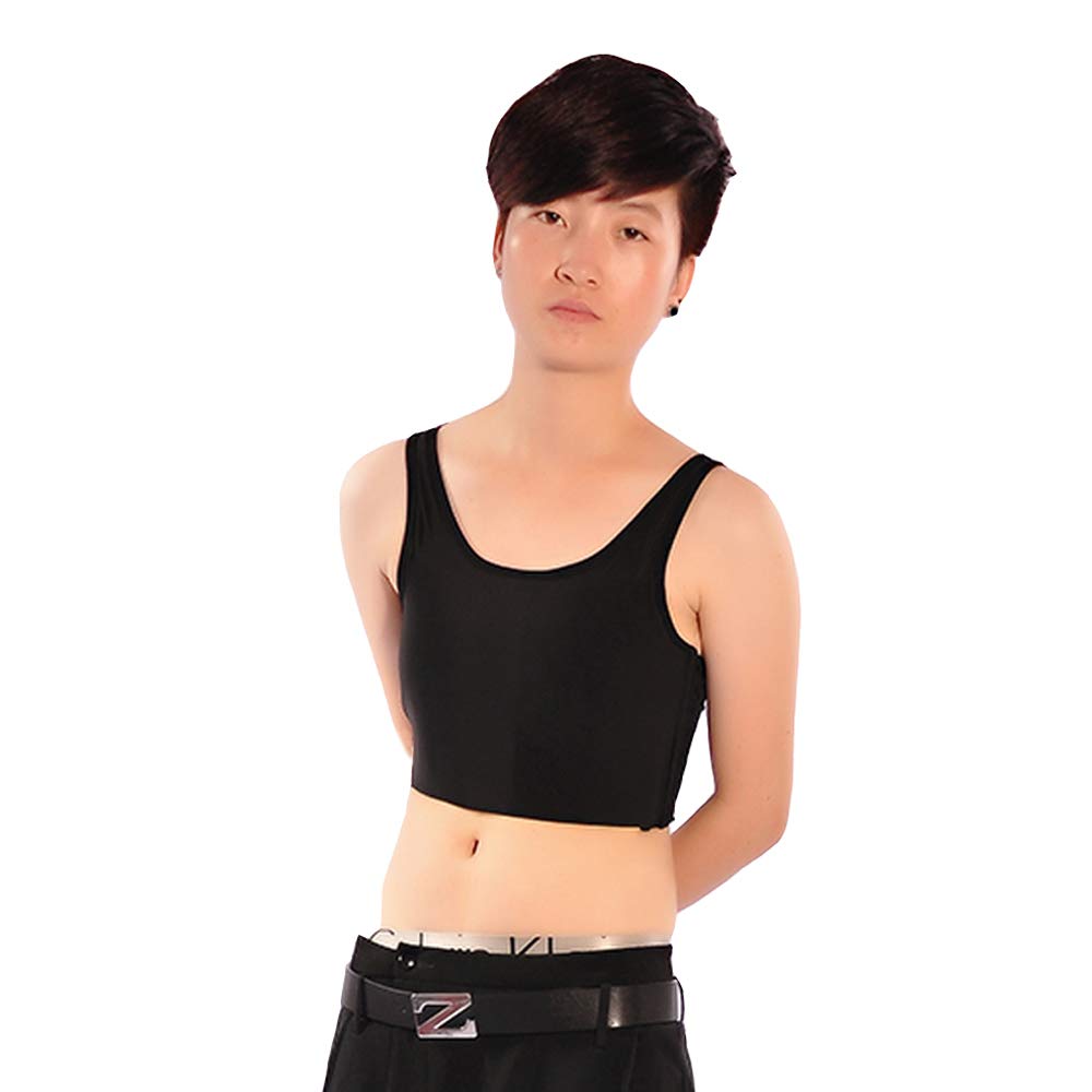 20CM Mesh Stretchy Chest Binder with 3 Rows of Adjustable Hooks - Comfortable Compression Top for Tomboy, Trans & Lesbian - Perfect for Daily Wear, Sports & Gender Affirmation