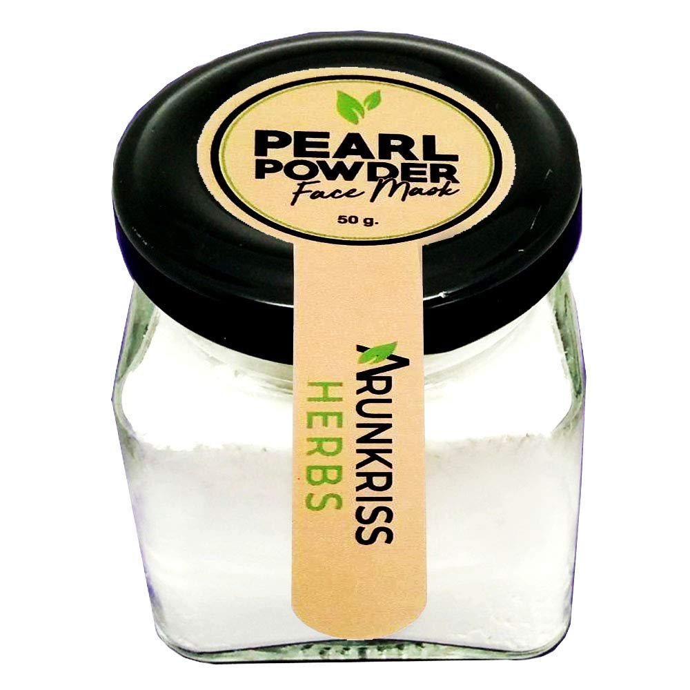Arunkriss Herbs Pure Freshwater Pearl Powder 50g - Natural Skin Brightening & Anti-Aging Supplement for Glowing Complexion | DIY Face Mask & Beauty Recipes