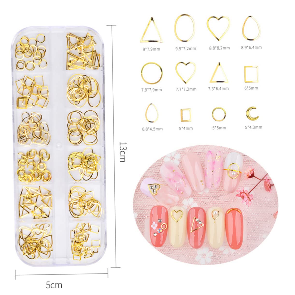 FOMIYES DIY Nail Art Charms - 1 Box Metal Rivets Nail Decorations for Professional Salon & Home Manicure | Perfect for Nail Art Designs, Party Looks & Gift Giving
