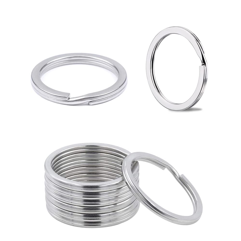 12 Pack Stainless Steel Keychain Rings - 1
