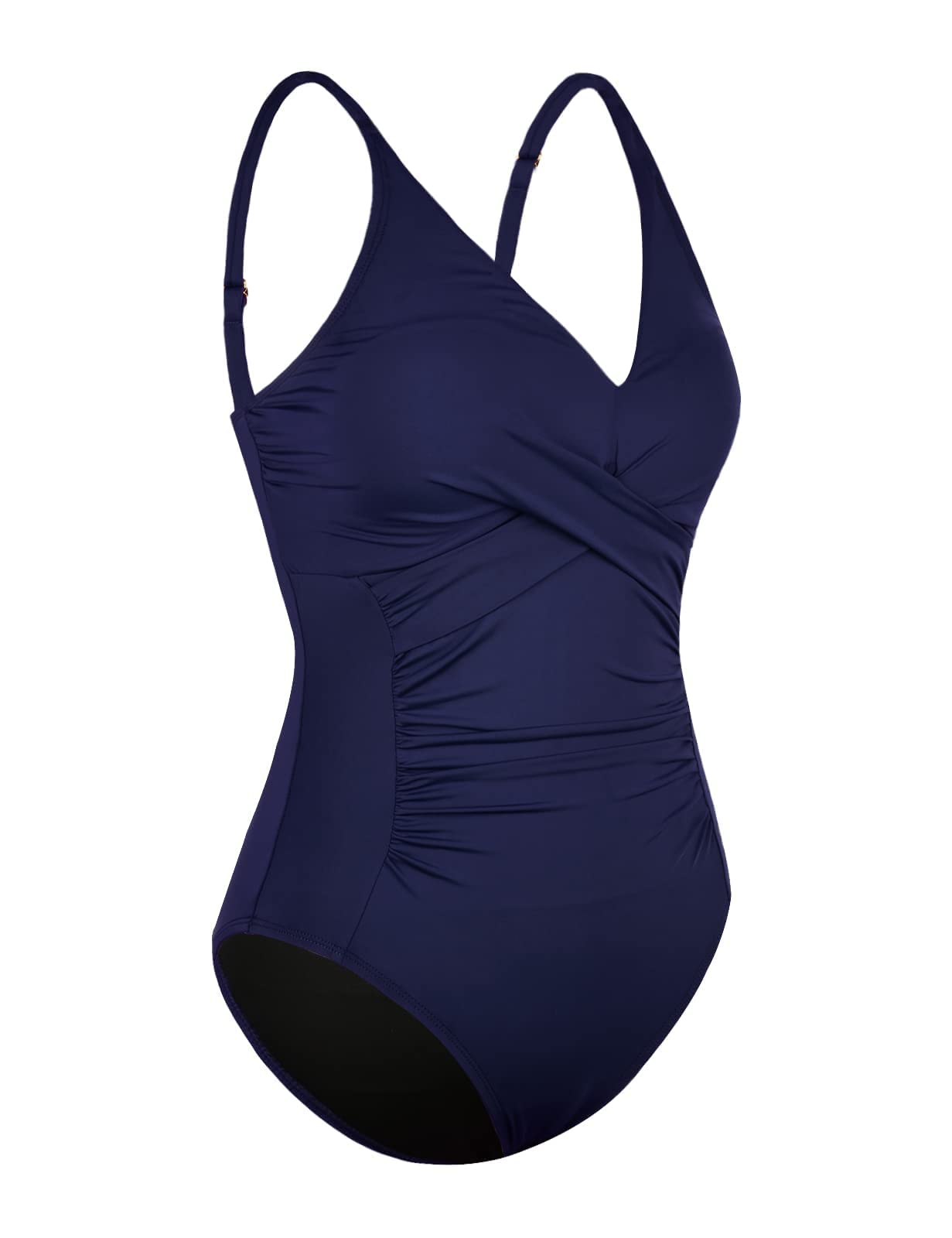 Mycoco Women's Tummy Control One Piece Swimsuit - V Neck Ruched Design Slimming Bathing Suit for Women | Perfect for Beach Vacation, Pool Party & Summer Swimwear