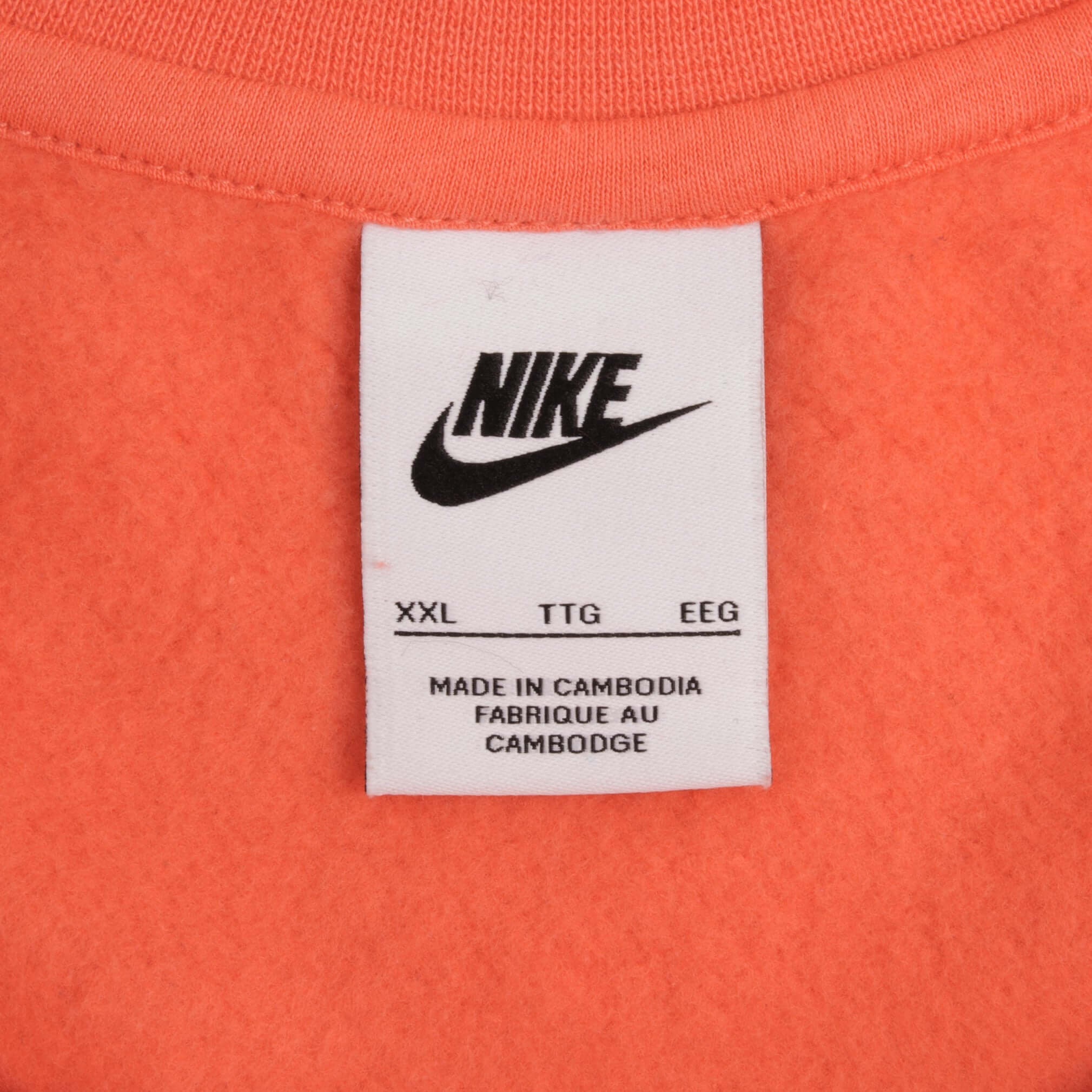 Nike Classic Swoosh Pink Salmon Sweatshirt for Men - Size 2XL - Comfortable Cotton Pullover Hoodie for Casual Wear, Gym & Street Style