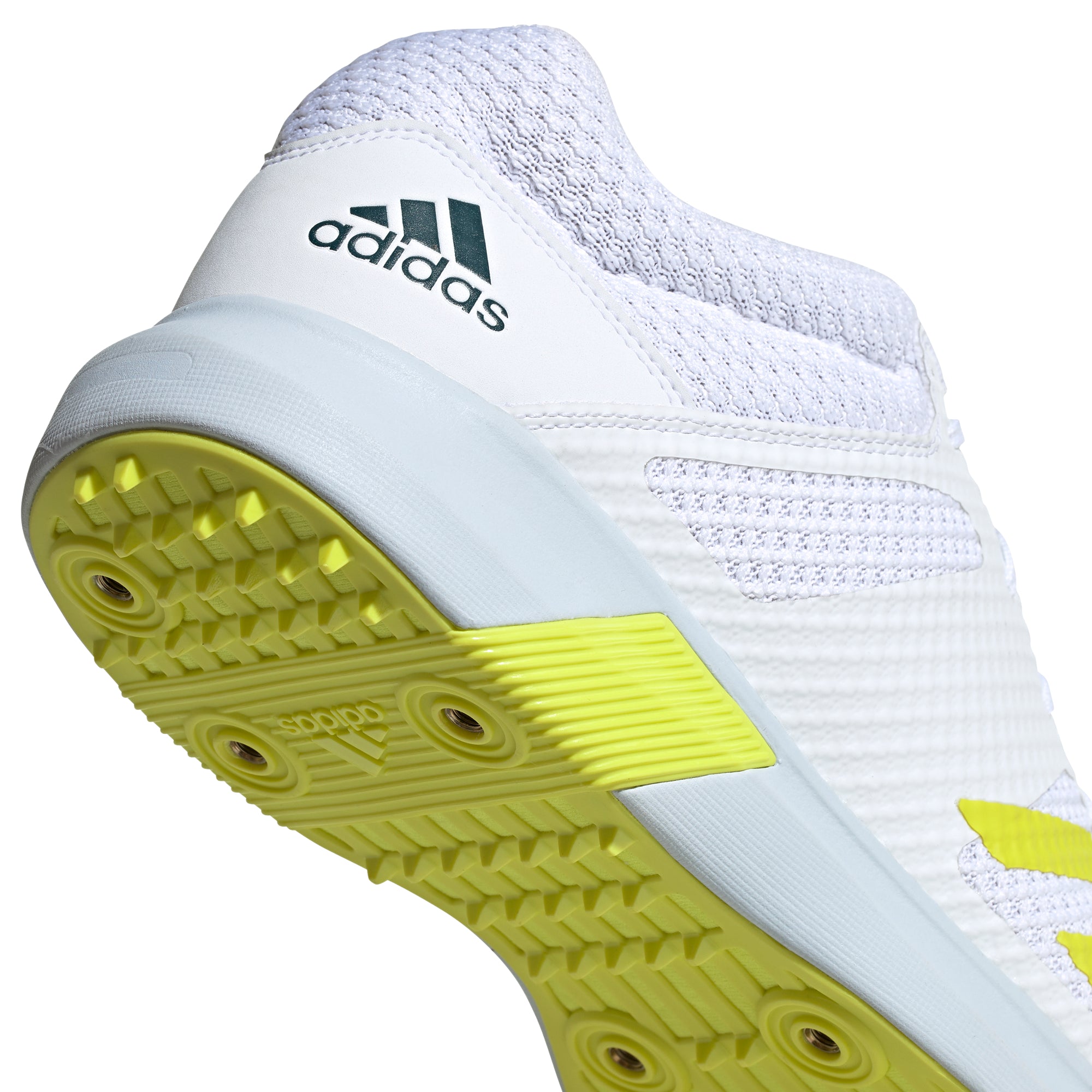 Adidas Adipower Vector MID Cricket Shoes - White & Yellow | High-Performance Cricket Footwear for Matches & Training
