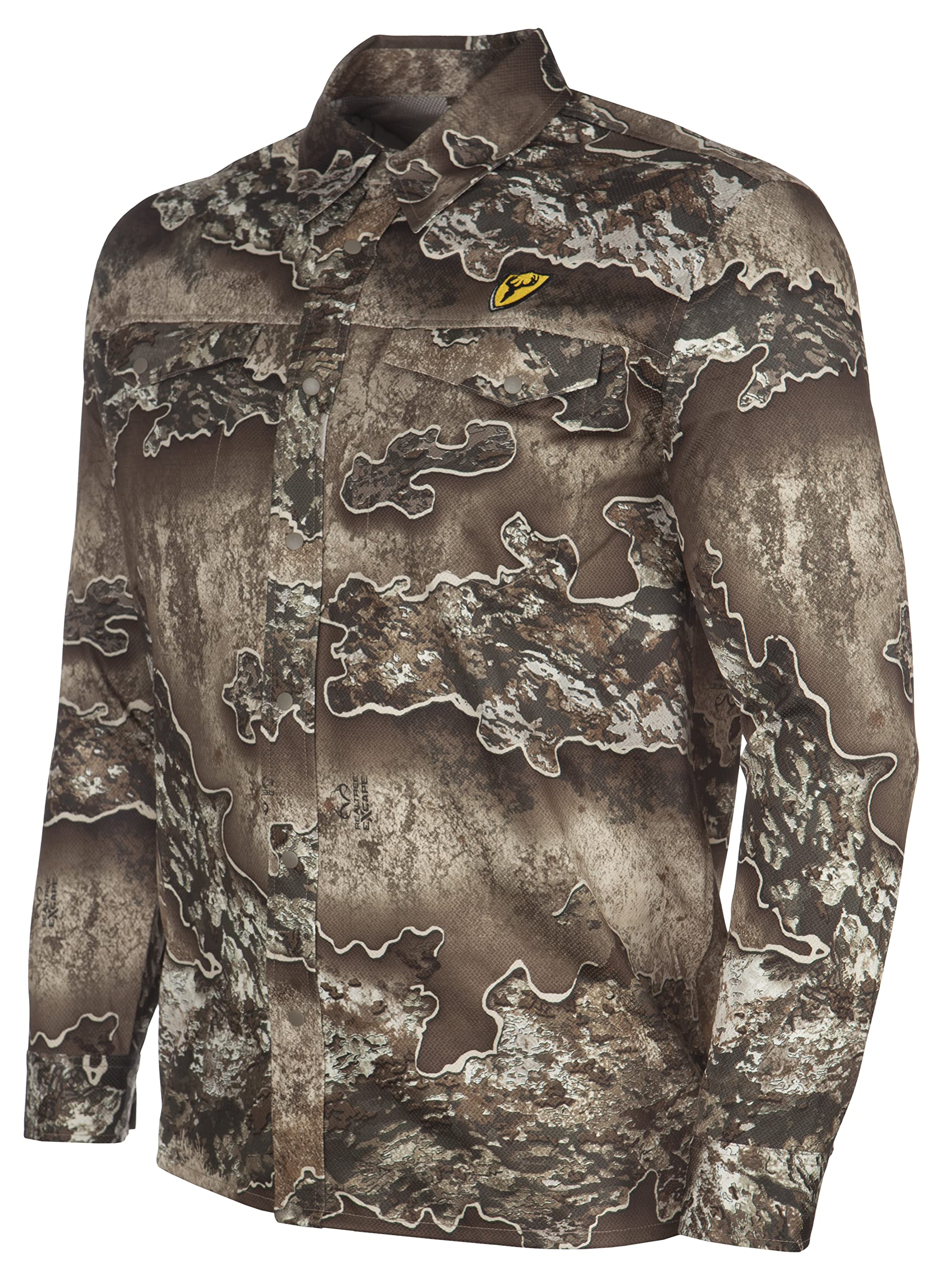 Scent Blocker Shield Series Angatec Long Sleeve Snap Shirt for Men - Odor Control Hunting Shirt with Comfort Fit - Ideal for Deer Hunting, Turkey Hunting & Outdoor Adventures