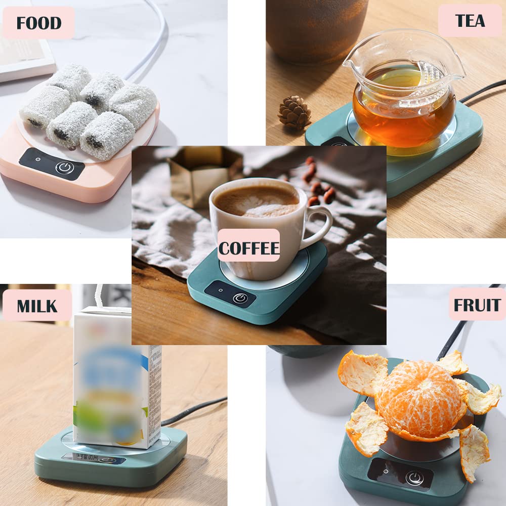 Premium Aluminum Coffee Mug Warmer for Coffee, Tea, Cocoa & Milk - Safe & Reliable Beverage Warmer Coaster - Ideal for Home, Office & Travel - Pink (4