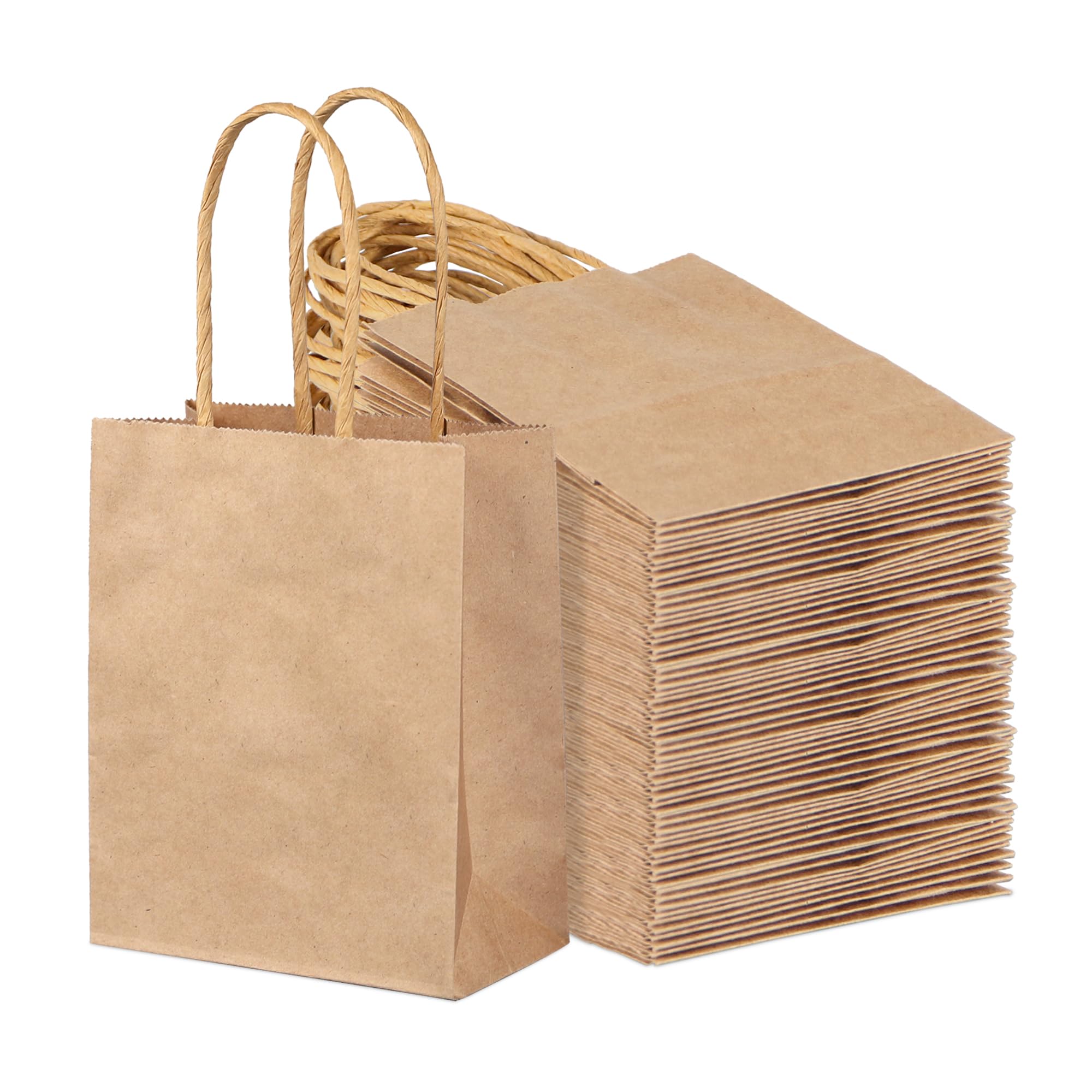PINWATT 60Pcs Mini Kraft Gift Bags - 6.5