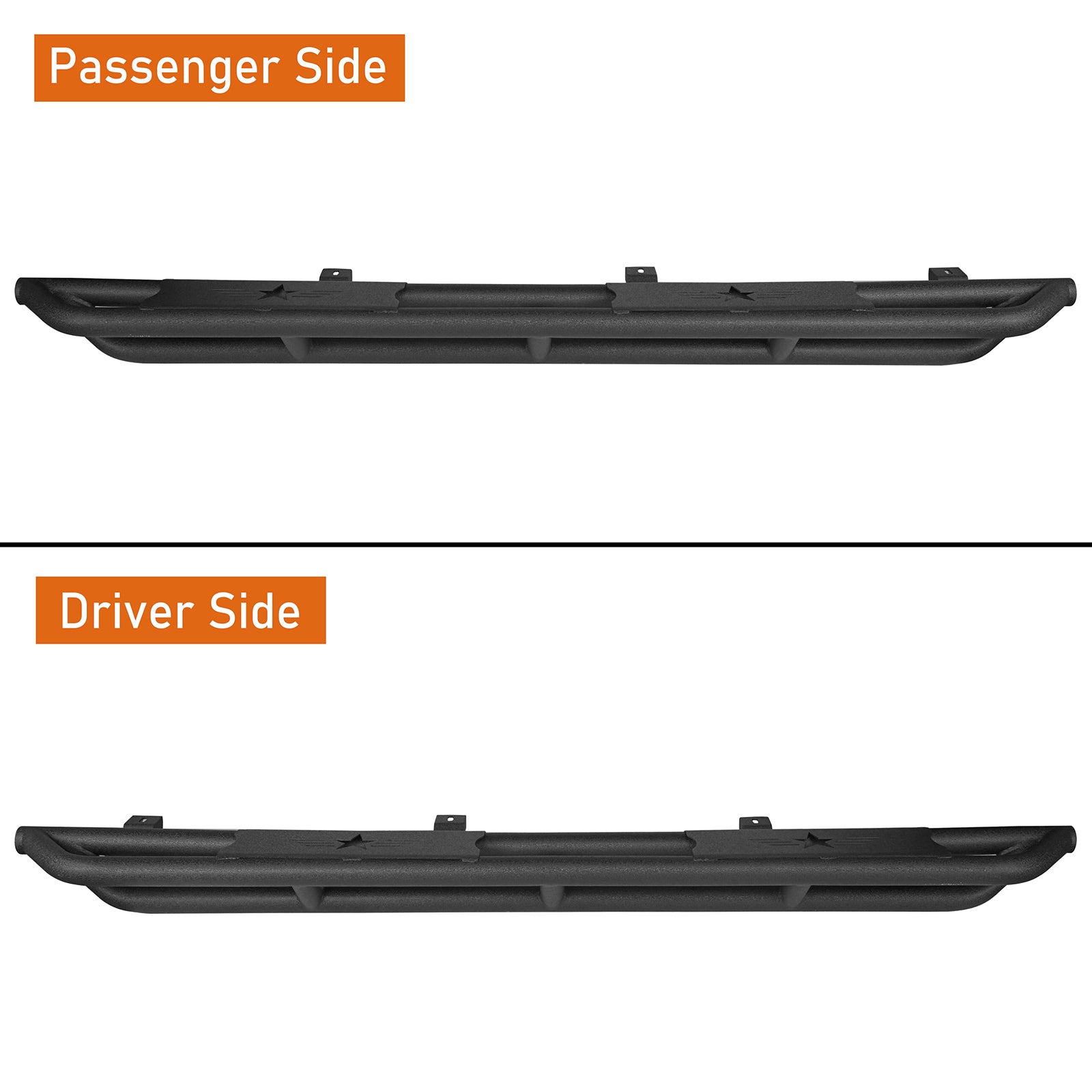 Star Side Step Tubular Running Boards for 2020-2024 Jeep Gladiator JT - Heavy Duty Nerf Bars with U-Box Design | Perfect for Off-Roading, Truck Access & Enhanced Vehicle Style