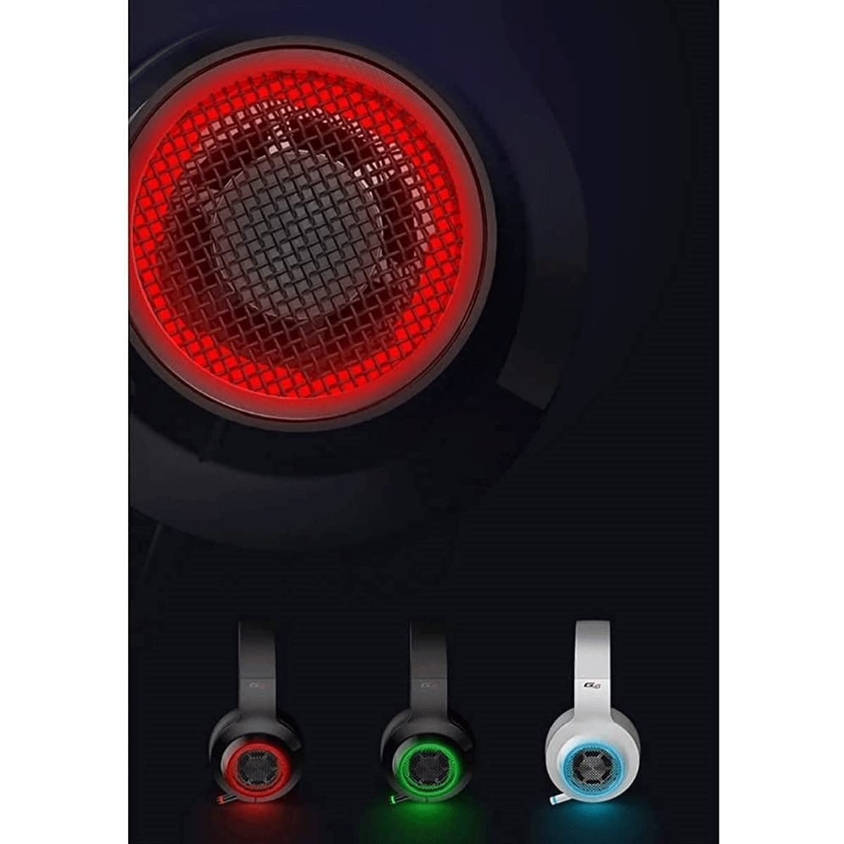 7.1 Virtual Surround Sound Gaming Headset with Microphone - Over Ear Headphones with Soft Memory Earmuffs & Stylish LED Lights for PC, PS4, Xbox - Perfect for Competitive Gaming & Streaming