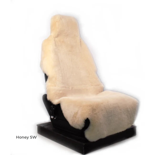 Premium Genuine New Zealand Sheepskin Car Seat Cover - Soft, Durable & Breathable for Ultimate Comfort - Perfect for Long Drives, Road Trips & Everyday Commuting