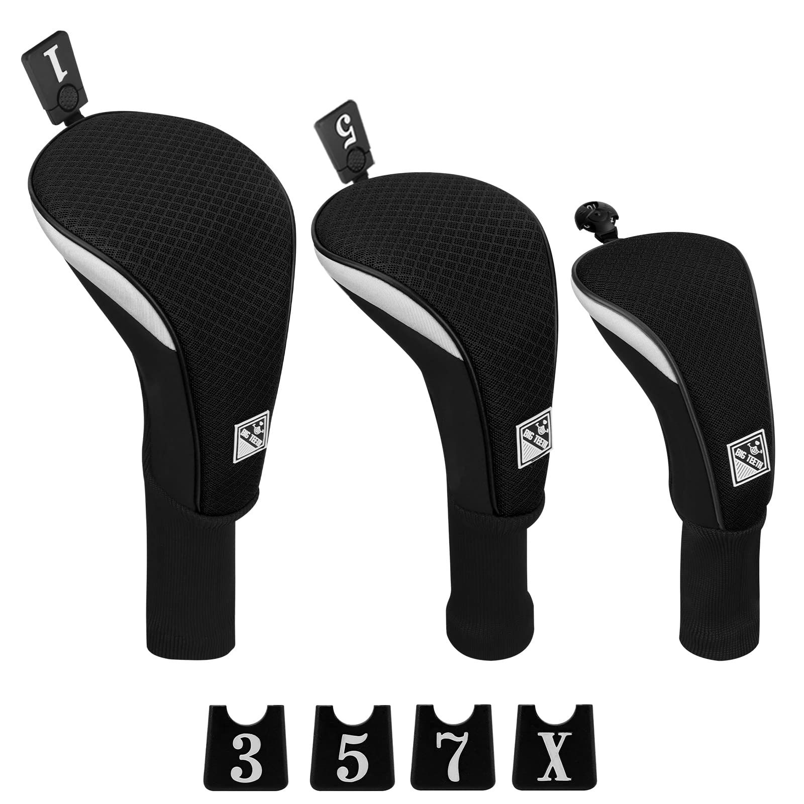 Lightweight Mesh Golf Driver Headcovers - Breathable Club Protectors for Taylormade, Ping, Titleist (Driver, Fairway Wood, Hybrid) | Perfect for Golf Course Protection & Travel