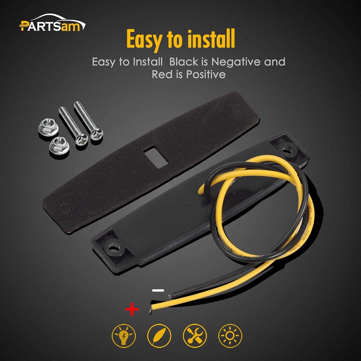 Partsam LED Trailer Lights Kit - 5PCS Amber 3.8” 6 LED Side Marker Lights + 1PC 14.17