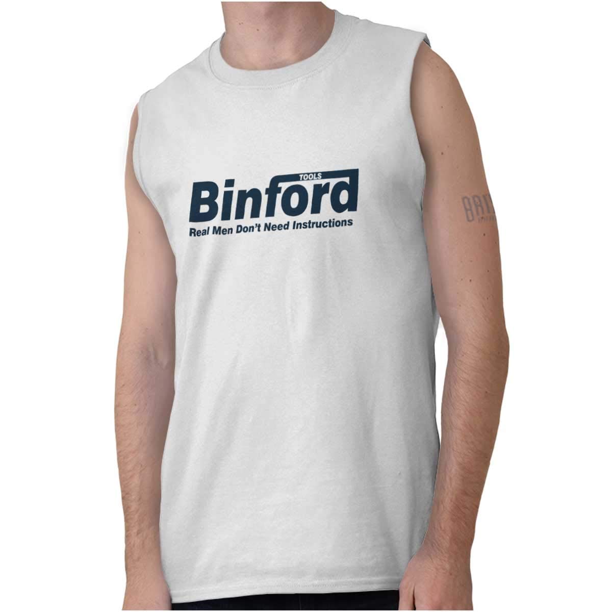 Binford Tools Real Men No Instruction Needed Tank Top - Unisex Muscle Tee for Men & Women - Perfect for Gym, Workouts, and Casual Wear