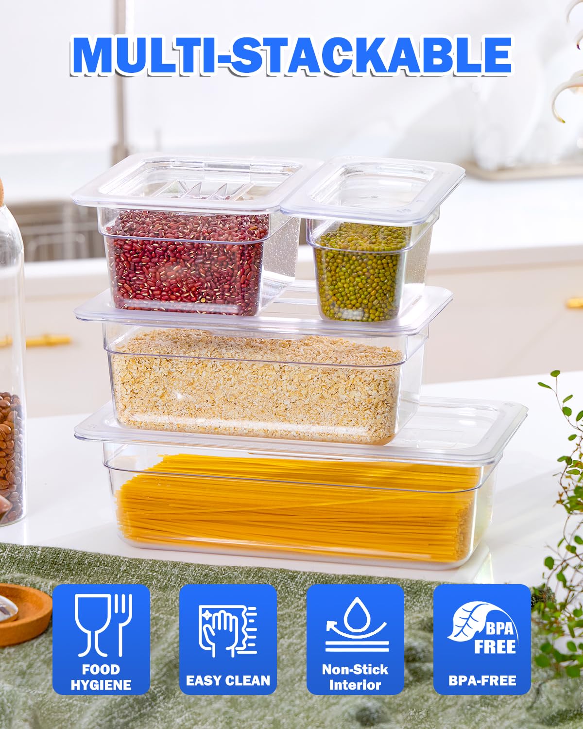 1/9 Size 2.5 Inch Clear NSF Polycarbonate Food Pan - 15 PCS Commercial Food Storage Containers with Lids | BPA-Free, Food Grade, Hot & Cold Resistant | Perfect for Restaurants, Catering, Buffets & Food Prep