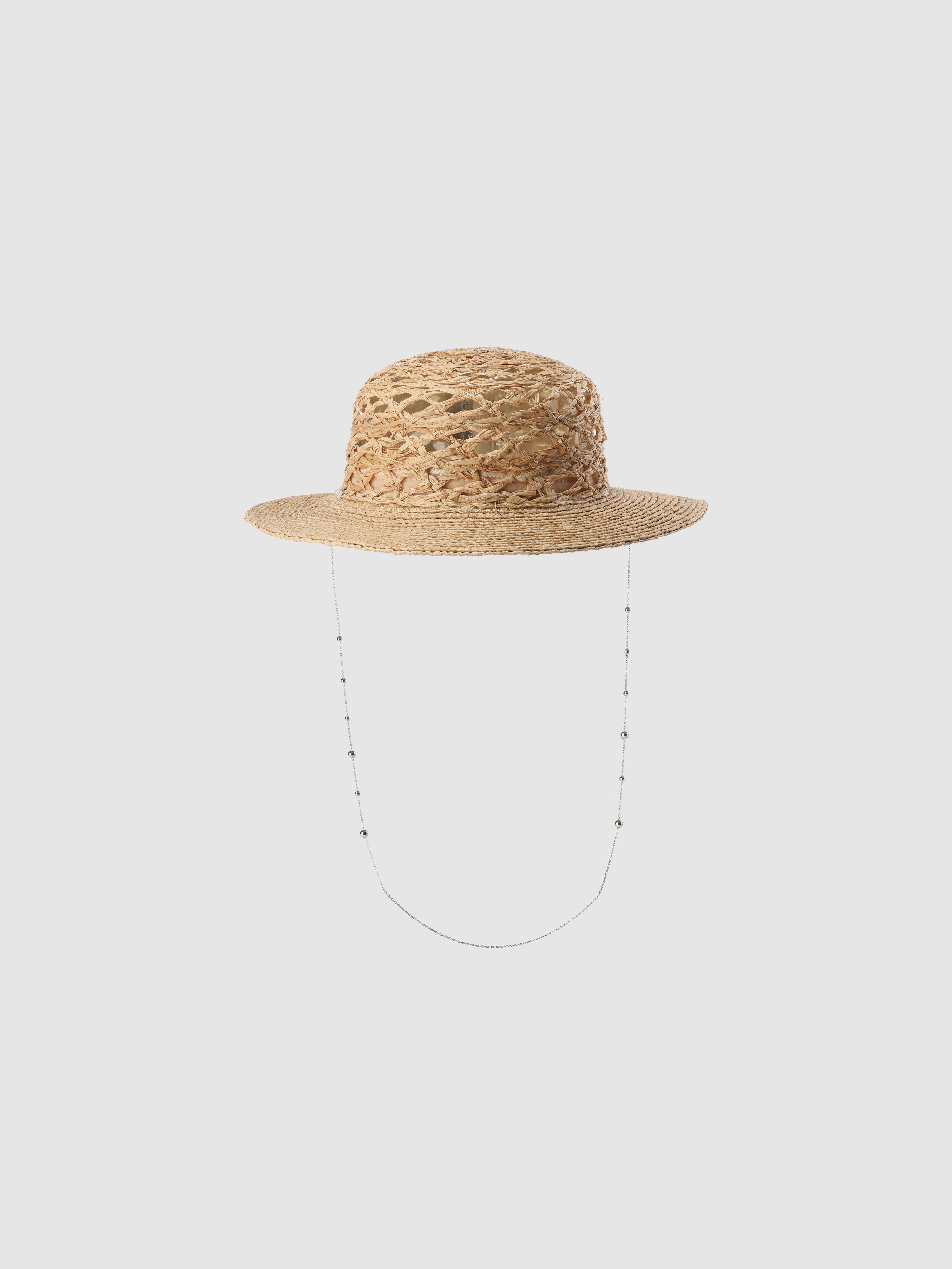 Stylish Raffia Straw Hat with Adjustable Hat Chain - Perfect for Beach, Summer Outfits & Outdoor Activities