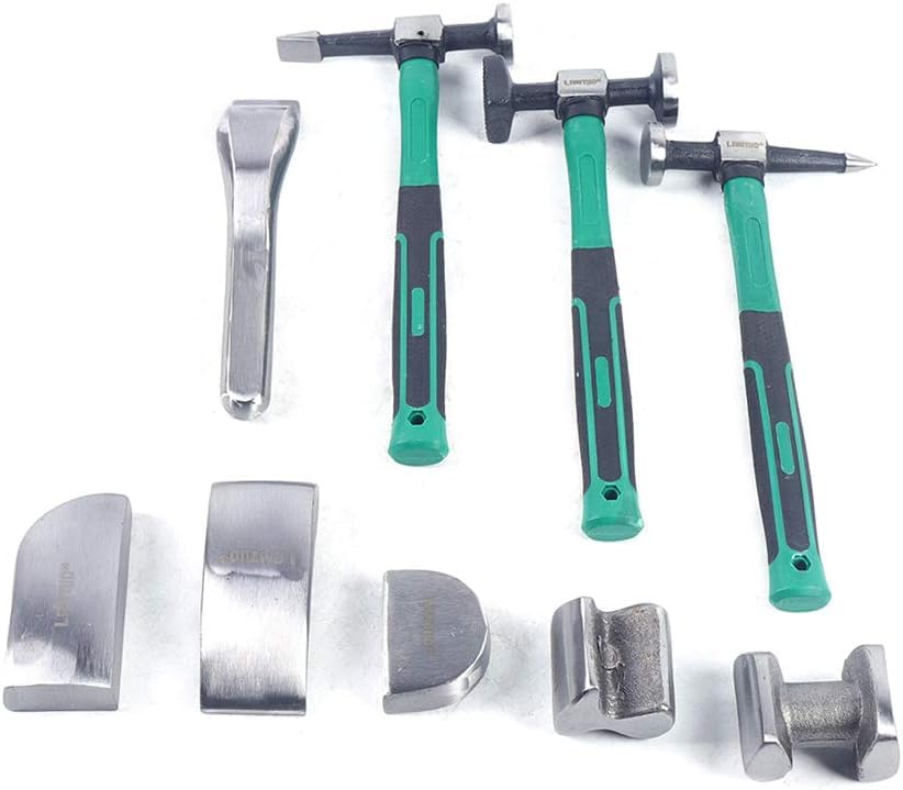 Auto Body Repair Kit - Professional Hammer Beating & Sheet Metal Shaping Tools Set with Movable Body Corrector | DIY Car Dent Removal & Collision Repair for Vehicles, Trucks & SUVs