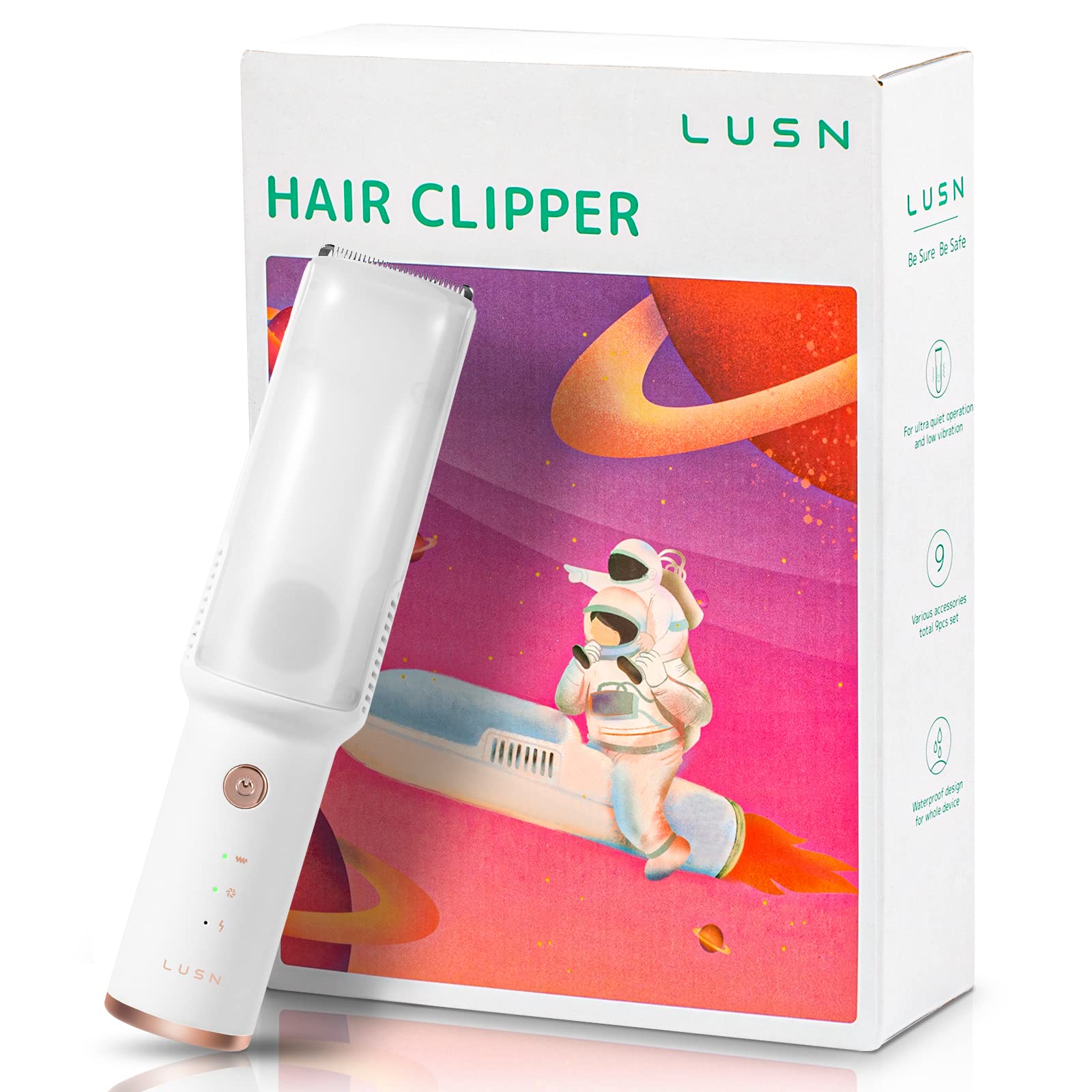 Baby Hair Clipper with Vacuum - Cordless & Waterproof IPX7 Kids Hair Trimmer Kit with 3 Guide Combs & 18 Accessories - Safe & Quiet for Baby, Toddler, Infant Haircuts at Home or Salon