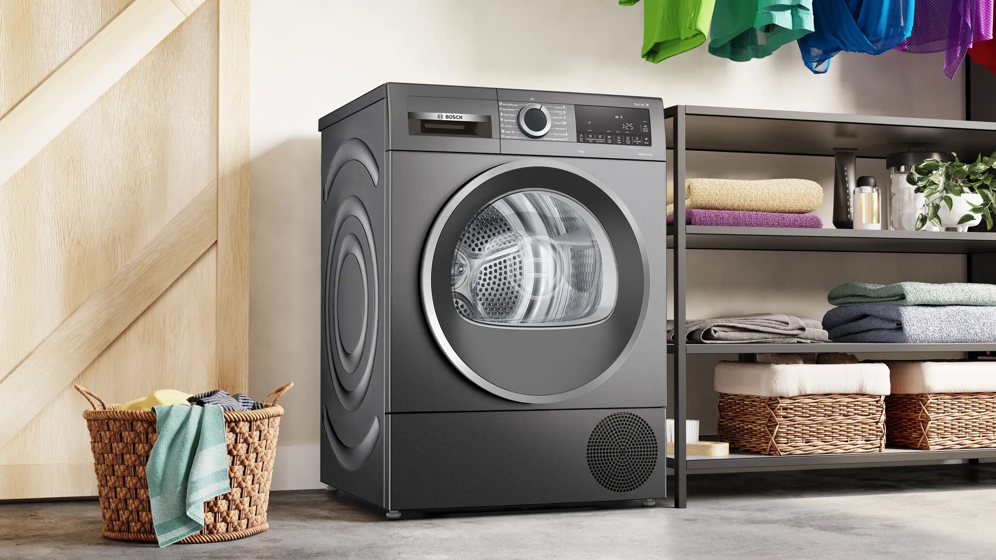 Bosch Series 6 8kg Heat Pump Dryer - Energy Efficient, Quiet, Dark Grey (WQG235DRAU) - Perfect for Small Families & Apartments