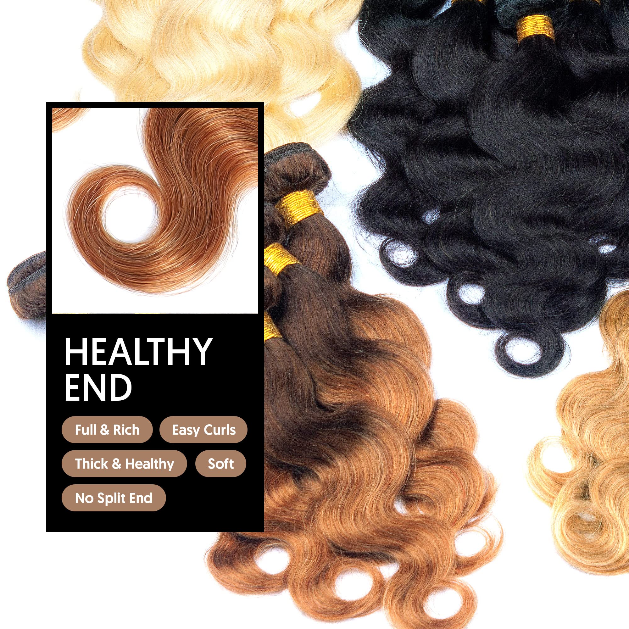 15A Brazilian Bundles Human Hair - 100% Unprocessed Virgin Remy Human Hair Body Wave 3 Bundles (T1B/350, 20,22,24) - Perfect for Sew-in Weaves, Clip-in Extensions & Natural Hairstyles