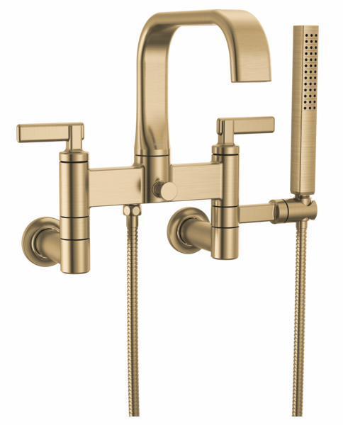 Brizo Allaria 2-Handle Tub Filler Trim Kit with Lever Handles in Luxe Gold T70368 GL - Premium Bathroom Faucet for Modern & Luxury Bathroom Renovations (Body Assembly Sold Separately)