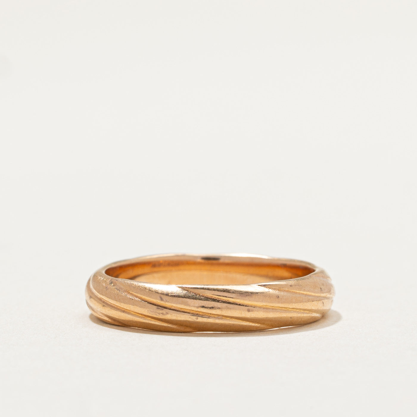 18K Rose Gold Twist Design Wedding Band Ring for Women - 3.9mm Width, Size 7 - Perfect for Engagement, Anniversary, and Special Occasion Gifts