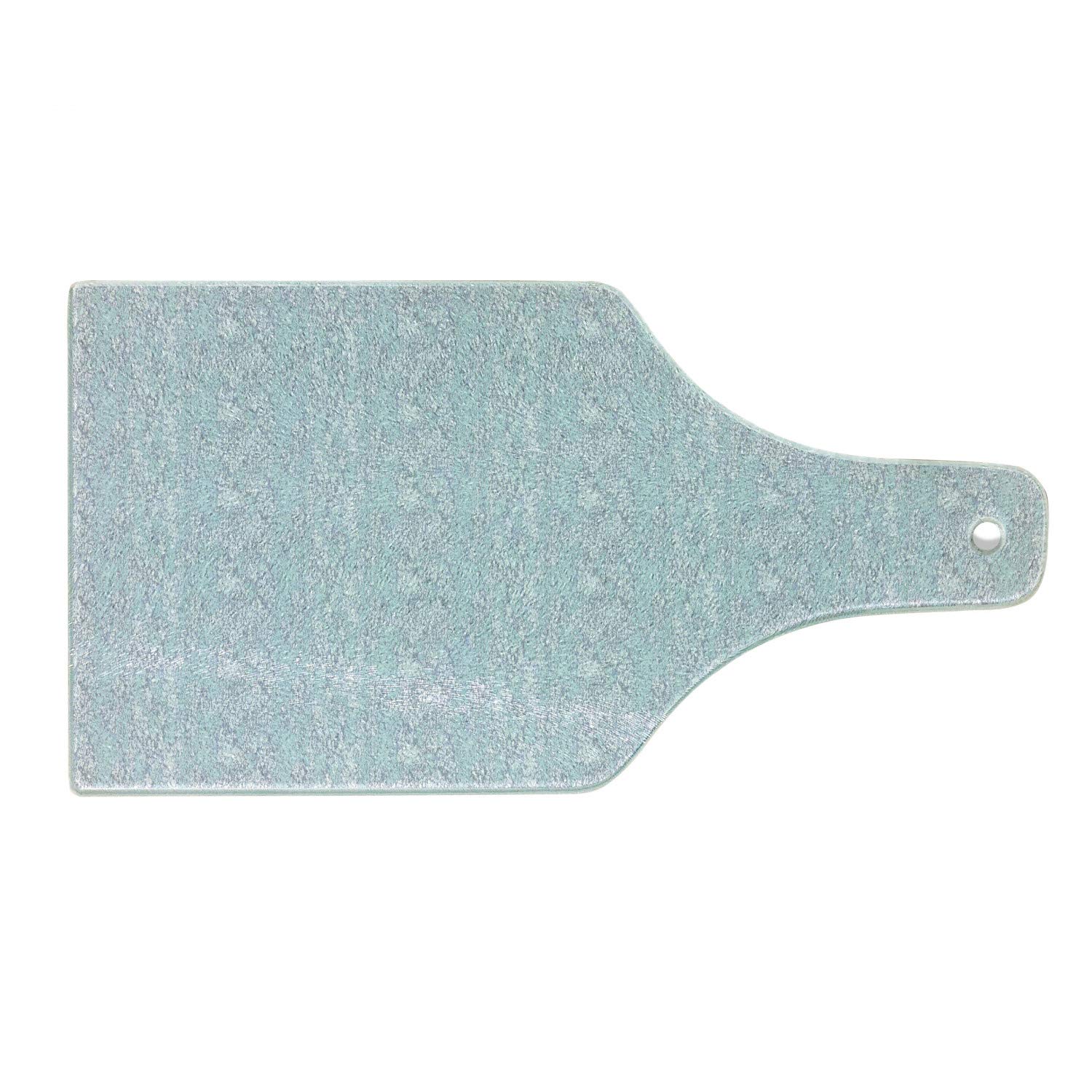 Ambesonne Marble Print Tempered Glass Cutting Board - Pastel Blue, White & Ceil Blue Stained Jumble Pattern - Decorative Wine Bottle Shape Serving Board for Kitchen, Charcuterie & Entertaining
