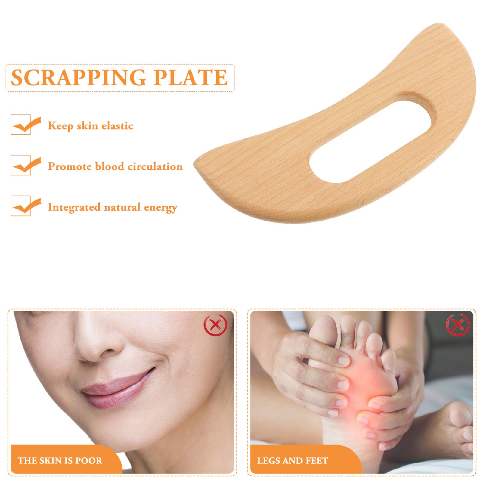 Wooden Gua Sha Massage Tool - Handheld Scraping & Muscle Relief for Neck, Shoulder, Back Pain - Natural Anti-Pressure Point Therapy - Perfect for Home Use, Office Relaxation & Post-Workout Recovery