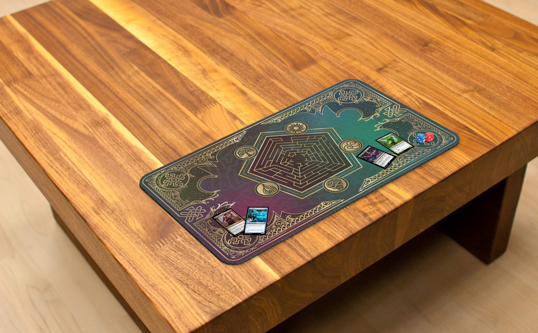 Premium MTG Playmat - Mana Blast Design for Magic The Gathering, YuGiOh & TCG Games | Non-Slip Card Mat for Casual & Competitive Play | Original Art Gaming Accessory for Tabletop Tournaments & Home Game Nights