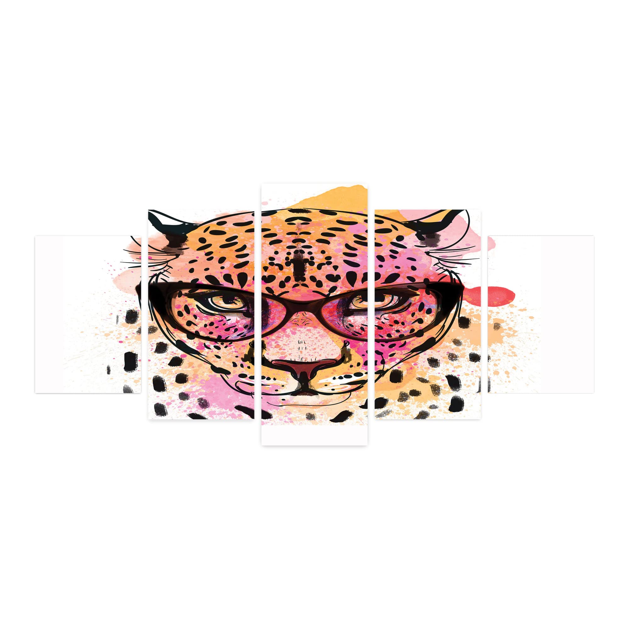Ambesonne 5-Panel Leopard Wall Art - 60