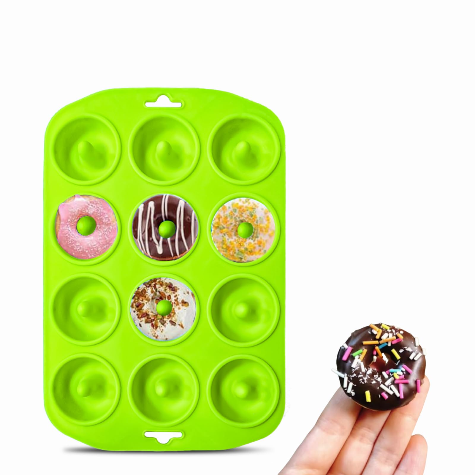 Premium Silicone Donut Pan - 24-Cavity Mini Donut Molds for Baking, Heat Resistant & Non-Stick Silicone Baking Mold - Perfect for Homemade Donuts, Cupcakes & Desserts - Easy to Clean & Dishwasher Safe - Ideal for Parties, Breakfast & Holiday Treats
