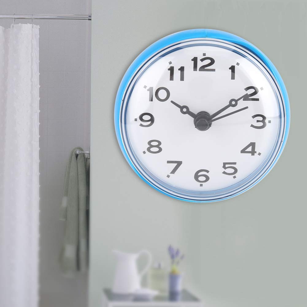 Waterproof Digital Shower Clock with Temperature, Humidity & Timer - Suction Cup Bathroom Clock for Pool, Spa & Gym - Blue (Ideal for Bathrooms, Showers & Swimming Areas)
