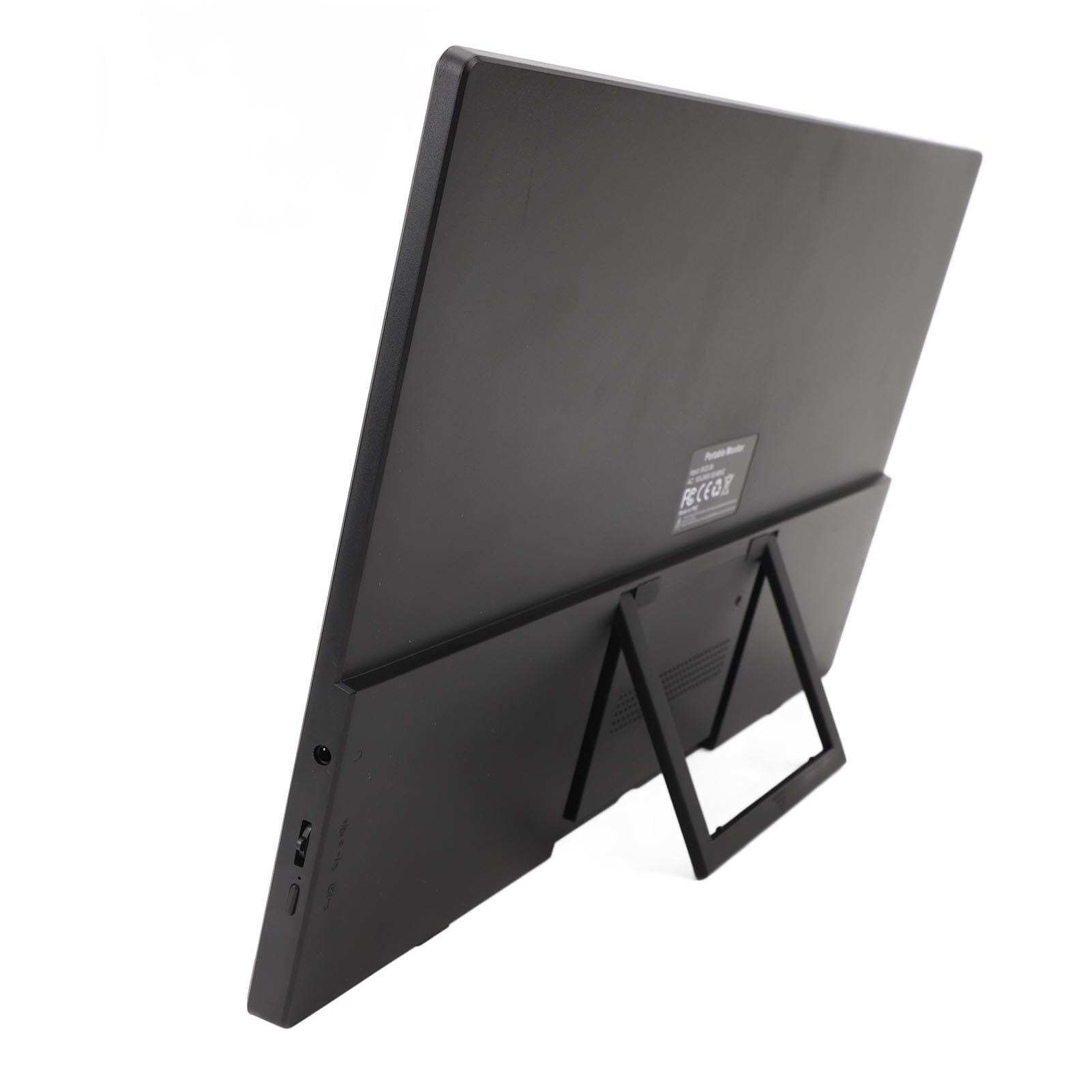 Elprico 15.6 Inch IPS Ultra Slim Portable Monitor with Dual USB-C Ports, 178° Wide Viewing Angle & Foldable Stand - Perfect for Laptop Extensions, Gaming, and Business Presentations