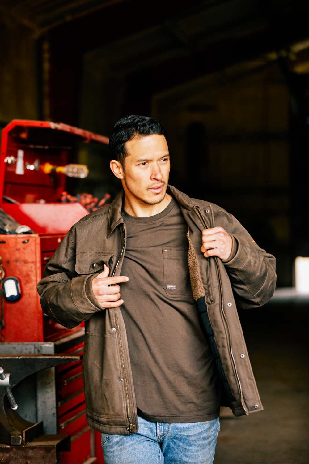 Ariat Rebar DuraCanvas Sherpa Lined Jacket for Men - Durable Work & Outdoor Winter Coat - Perfect for Construction, Farming & Cold Weather Activities