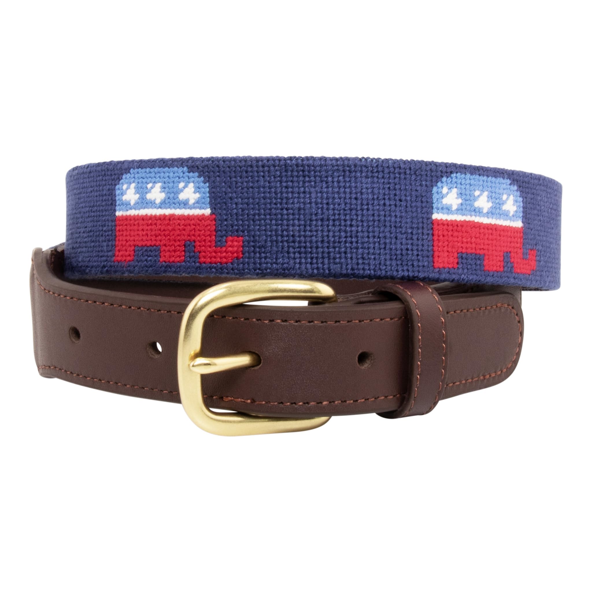 Premium Full Grain Leather Needlepoint Belts for Men - Handcrafted with Cotton Thread & Solid Brass Buckle - Perfect for Business, Casual & Formal Wear