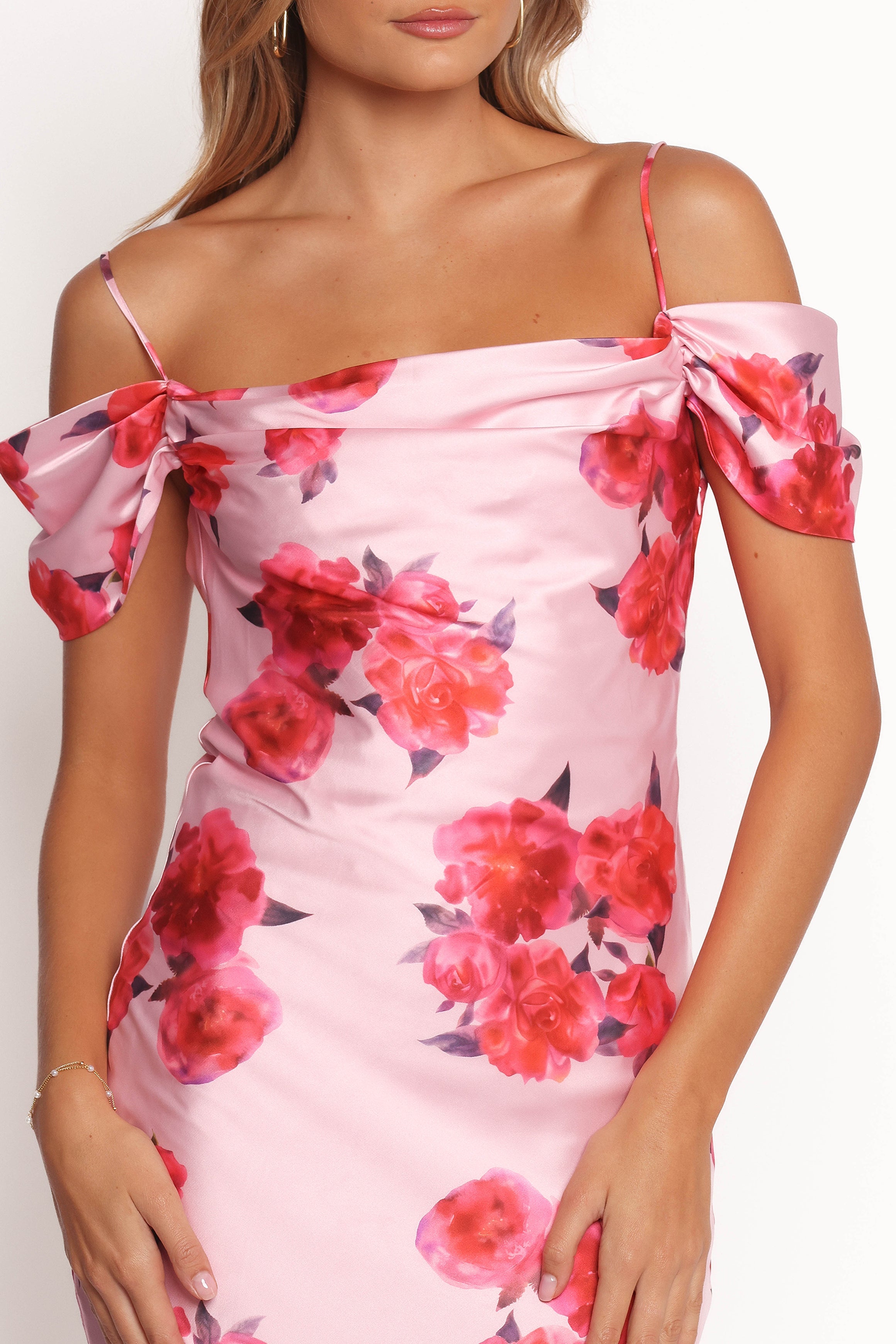 Elegant Esther Midi Dress in Soft Pink - Perfect for Spring Weddings & Garden Parties