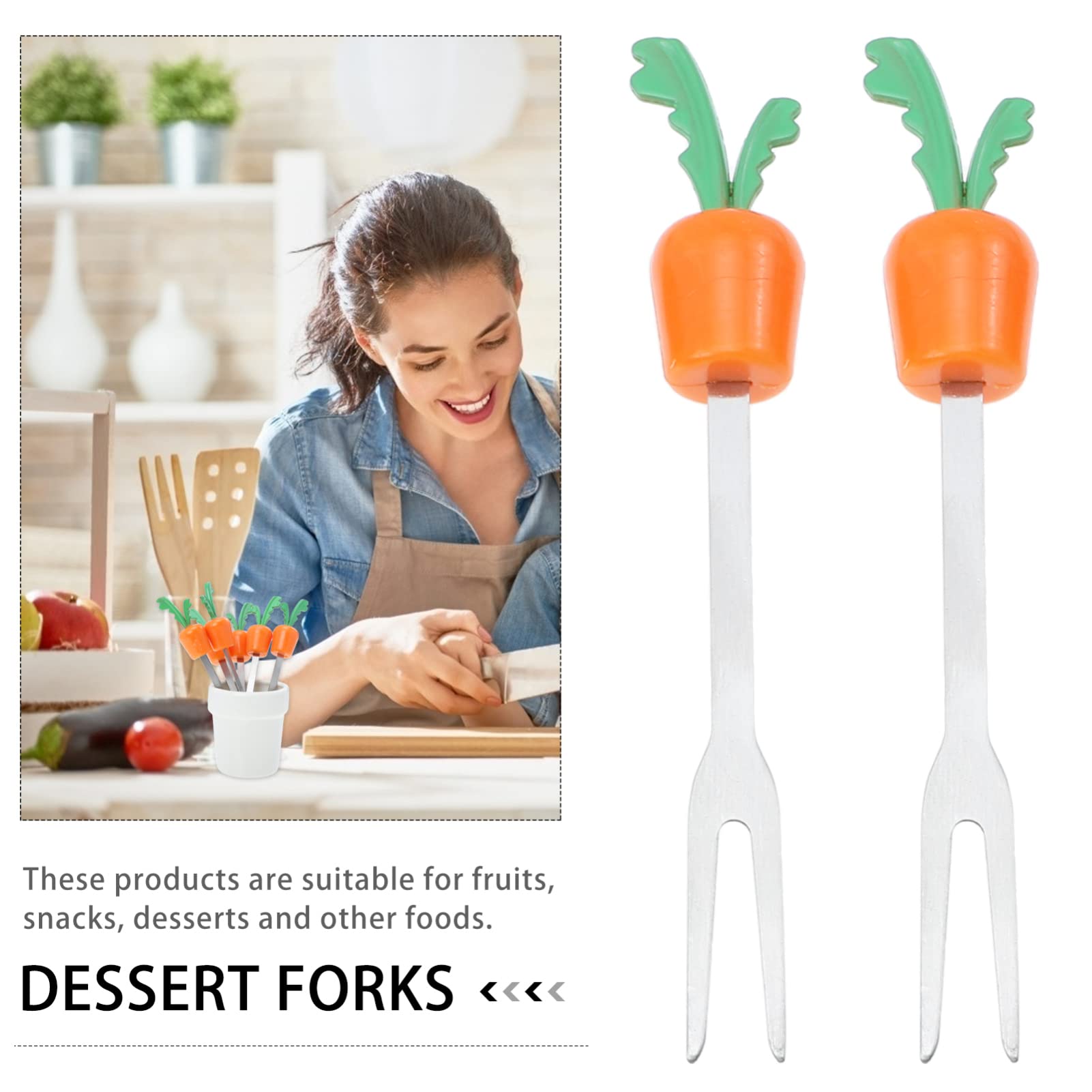Cabilock 12-Piece Stainless Steel Fruit Forks Set - Elegant Appetizer Forks for Fruit, Desserts, Cheese & Party Platters - Perfect for Weddings, BBQs, Picnics & Cocktail Parties