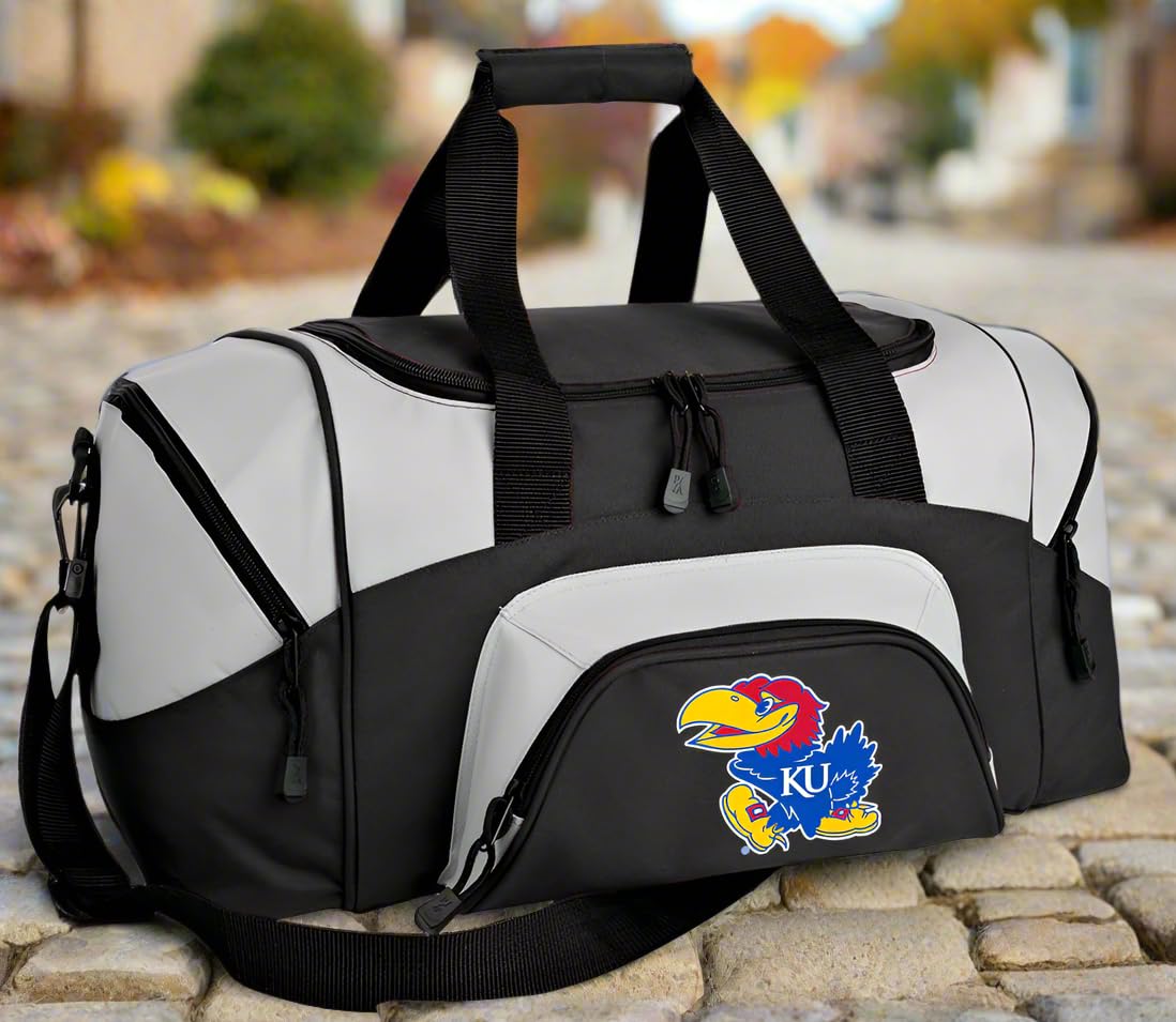 Kansas Jayhawks Small Duffel Bag - KU Gym Bag, Travel Carry-On Suitcase for Sports, Workout & Weekend Trips - Perfect for University of Kansas Fans & Students
